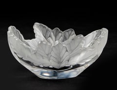 Mid 20th Century Modern Frosted Crystal Bowl by Lalique Model "Compiegne"