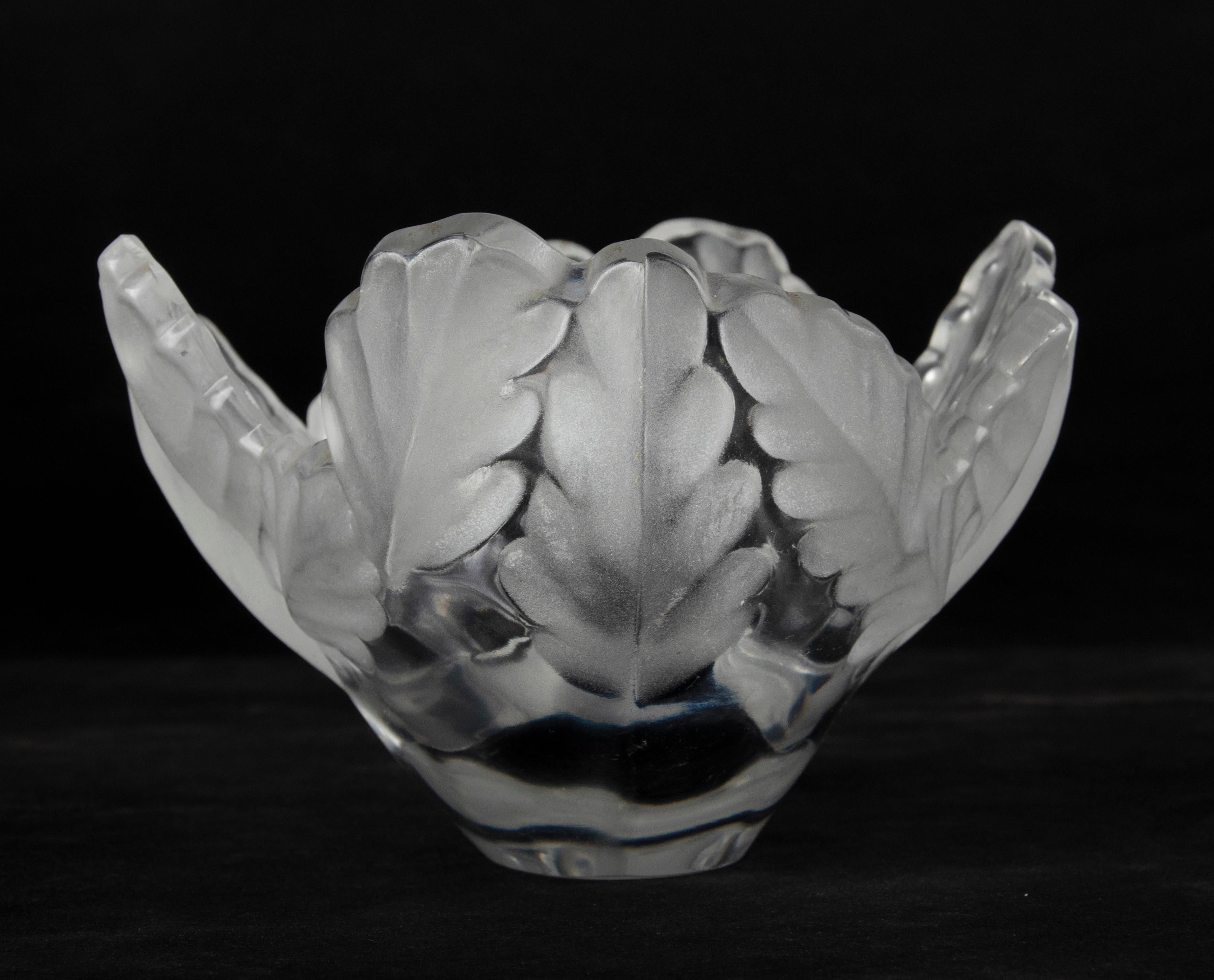 Mid-Century Modern Mid 20th Century Modern Frosted Crystal Bowl by Lalique Model 