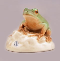 Frog allemand moderne du milieu du 20e siècle en porcelaine émaillée et peinte de Nymphenburg