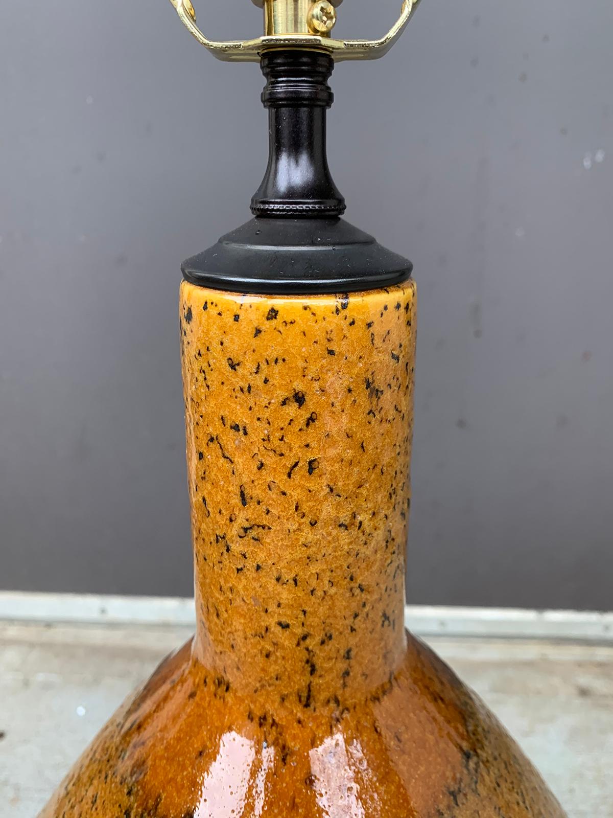 Mid-20th Century Modern Glazed Ceramic Lamp by AH Kag Switzerland, Signed 1