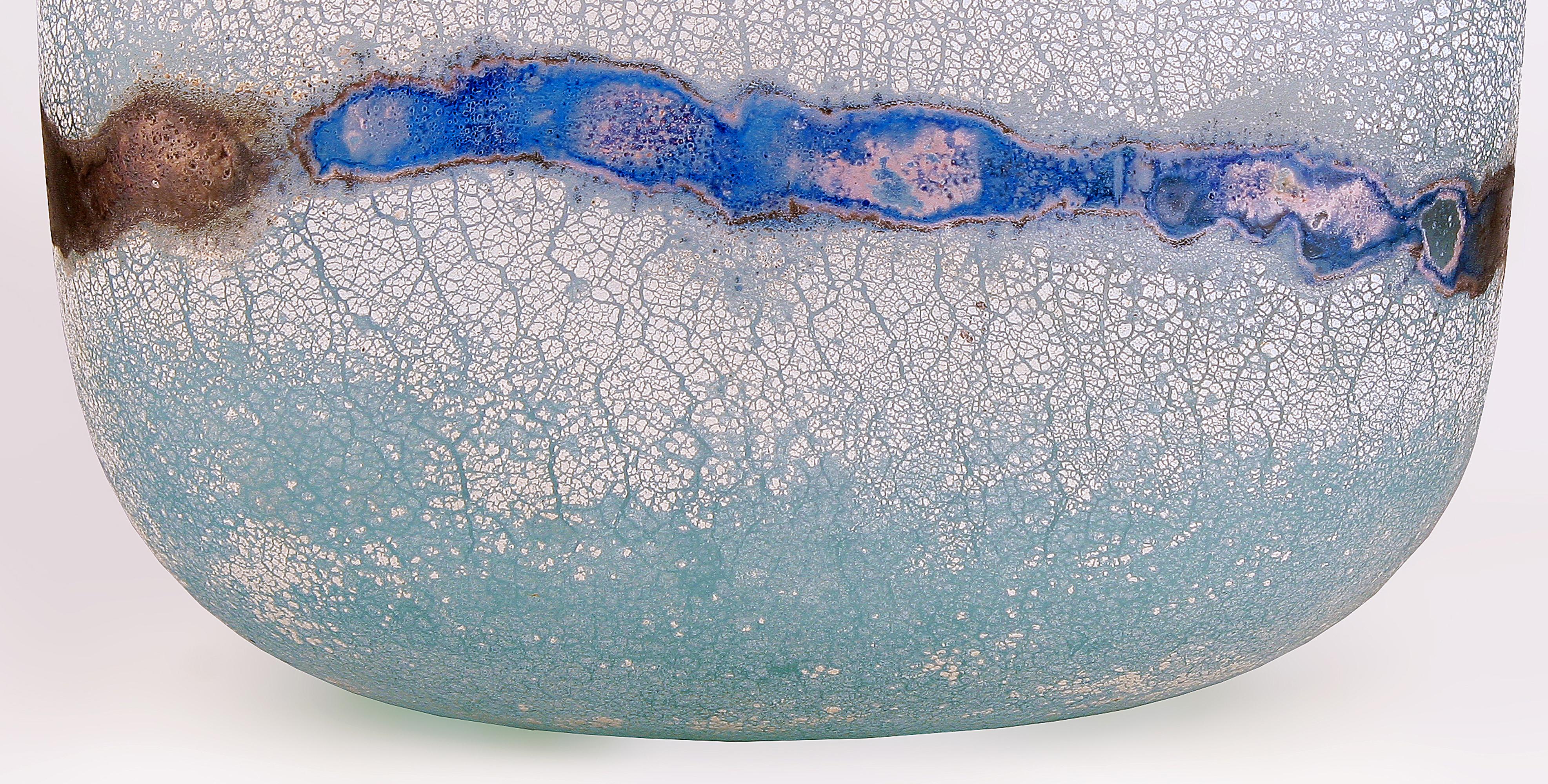 Calco Ciotola Scavo in vetro di Murano smerigliato di A. Barbini, metà del XX secolo. in vendita