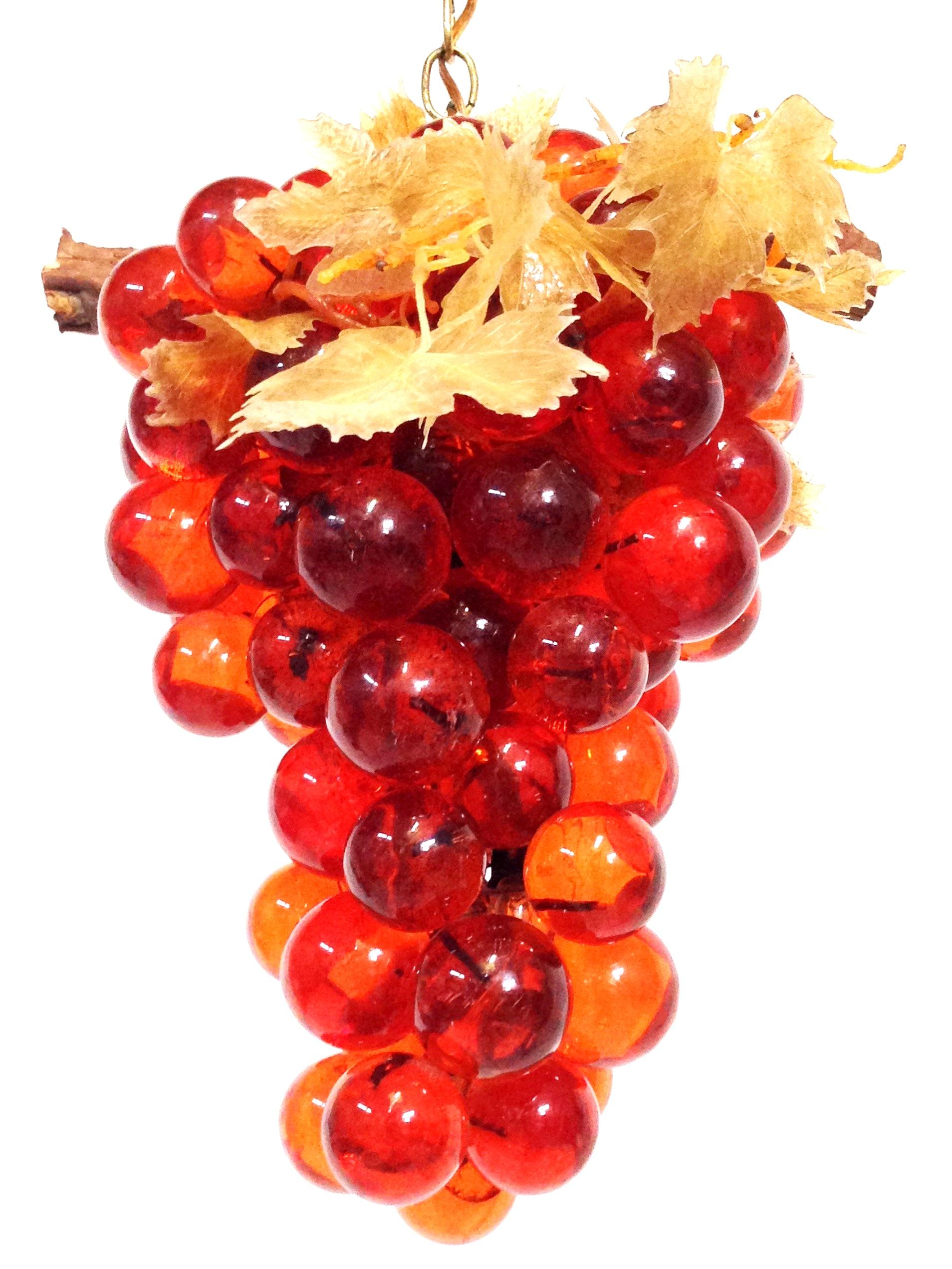 American Mid-20th Century Modern Lucite Form Grape Bunch Hanging Pendant Light