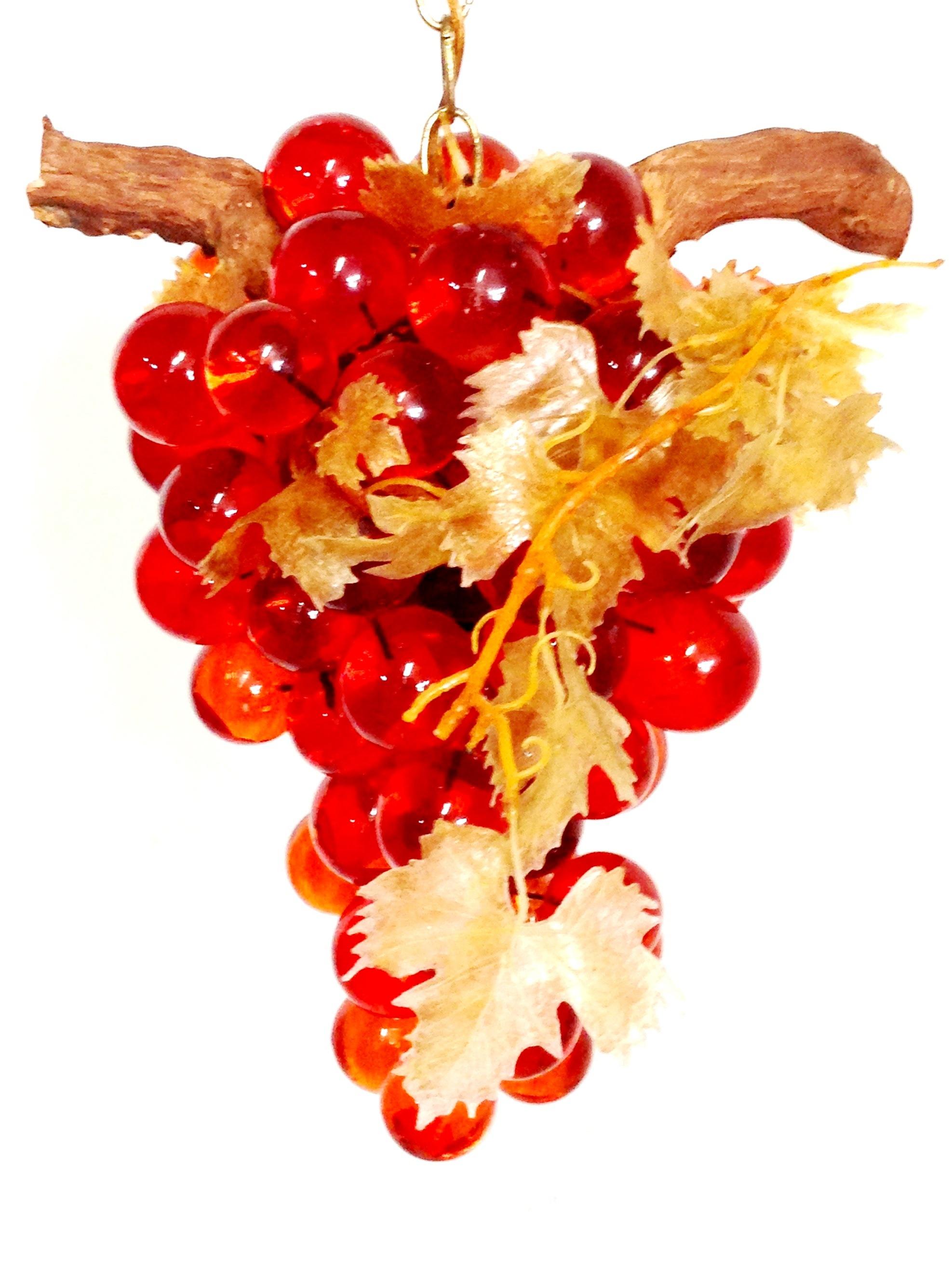 Mid-20th Century Modern Lucite Form Grape Bunch Hanging Pendant Light 1