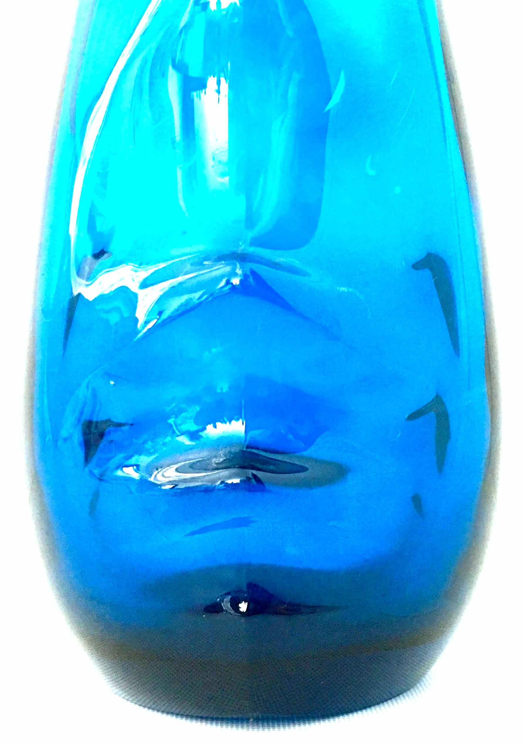 Mid-20th Century Modern Organic Form Slag and Rib Art Glass Vase For Sale 1
