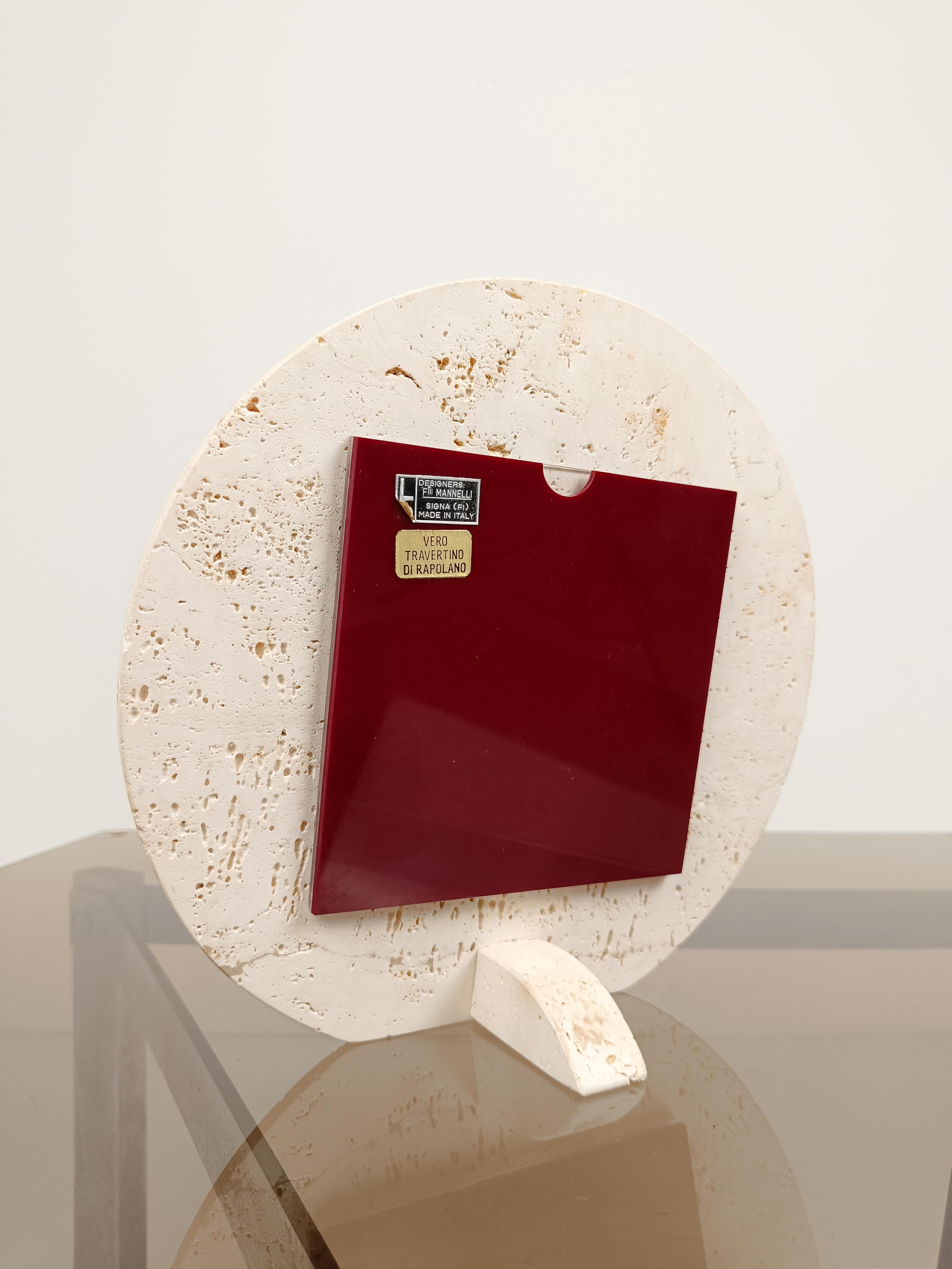 Mid 20th Century Modern Picture Frame in Travertine Marble By Fratelli Mannelli For Sale 1