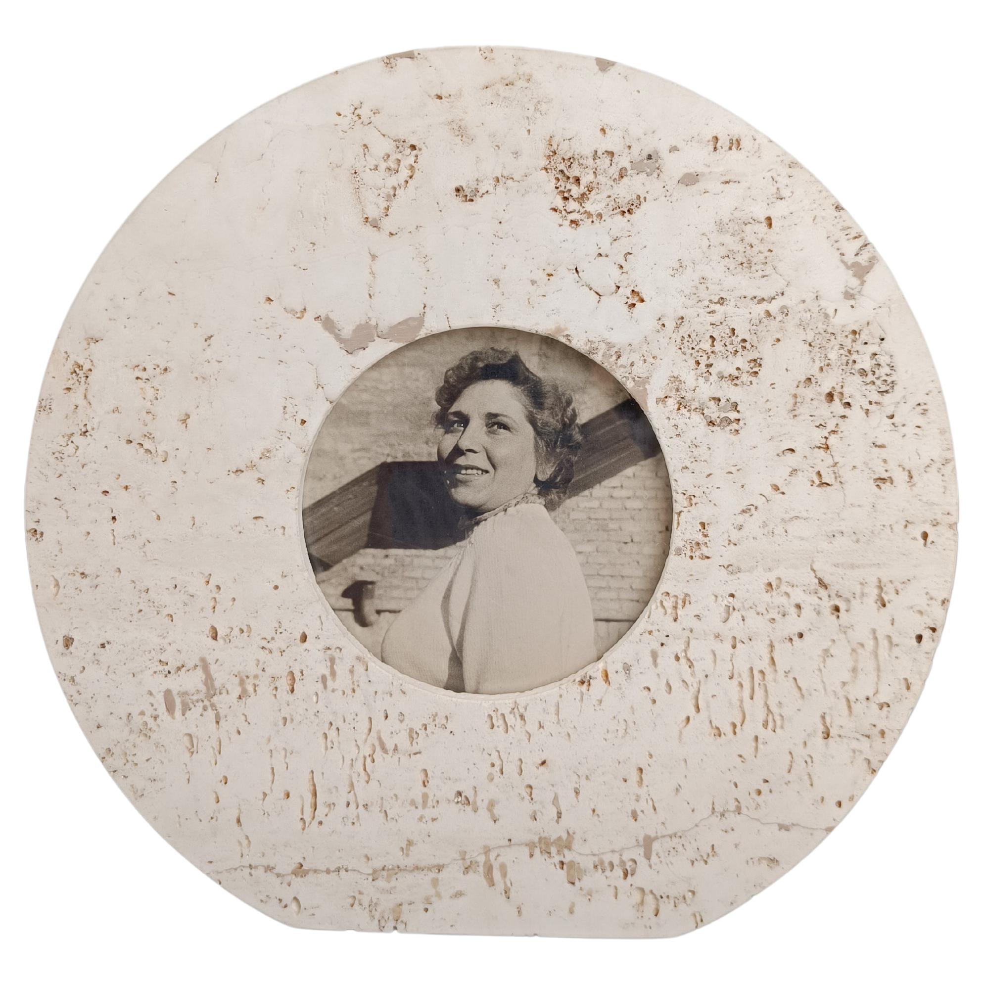 Mid 20th Century Modern Picture Frame in Travertine Marble By Fratelli Mannelli