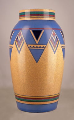 Mid-20th Century Modern Post-War Painted Glazed Ceramic Vase from West Germany