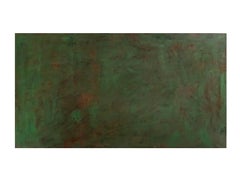 1970 Italy Post Modern  Rectangular Green Wood Coffee Table by Delagneau