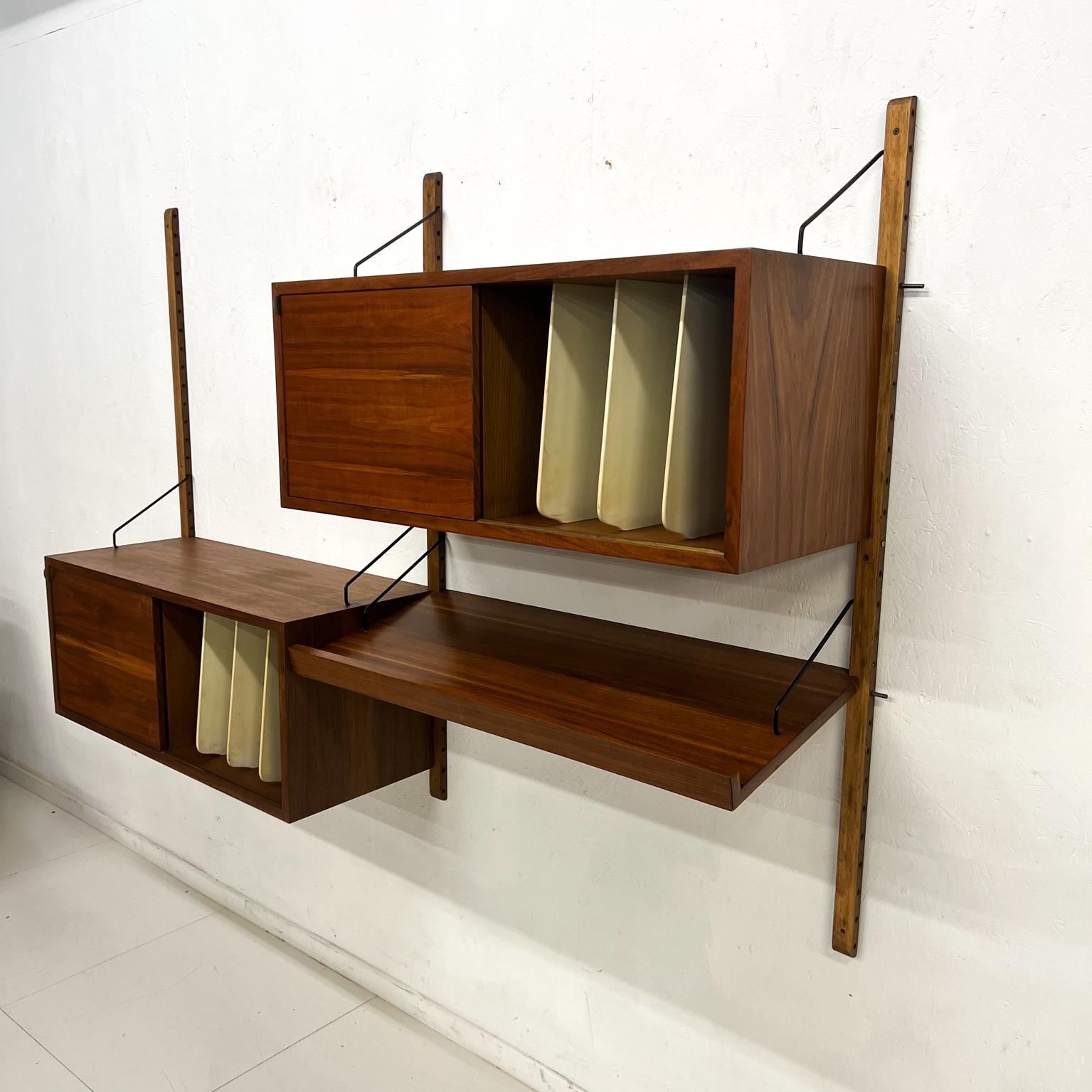 1960s Scandinavian Two Bay Wall Unit System Record Cabinet Cado Royal System For Sale 5