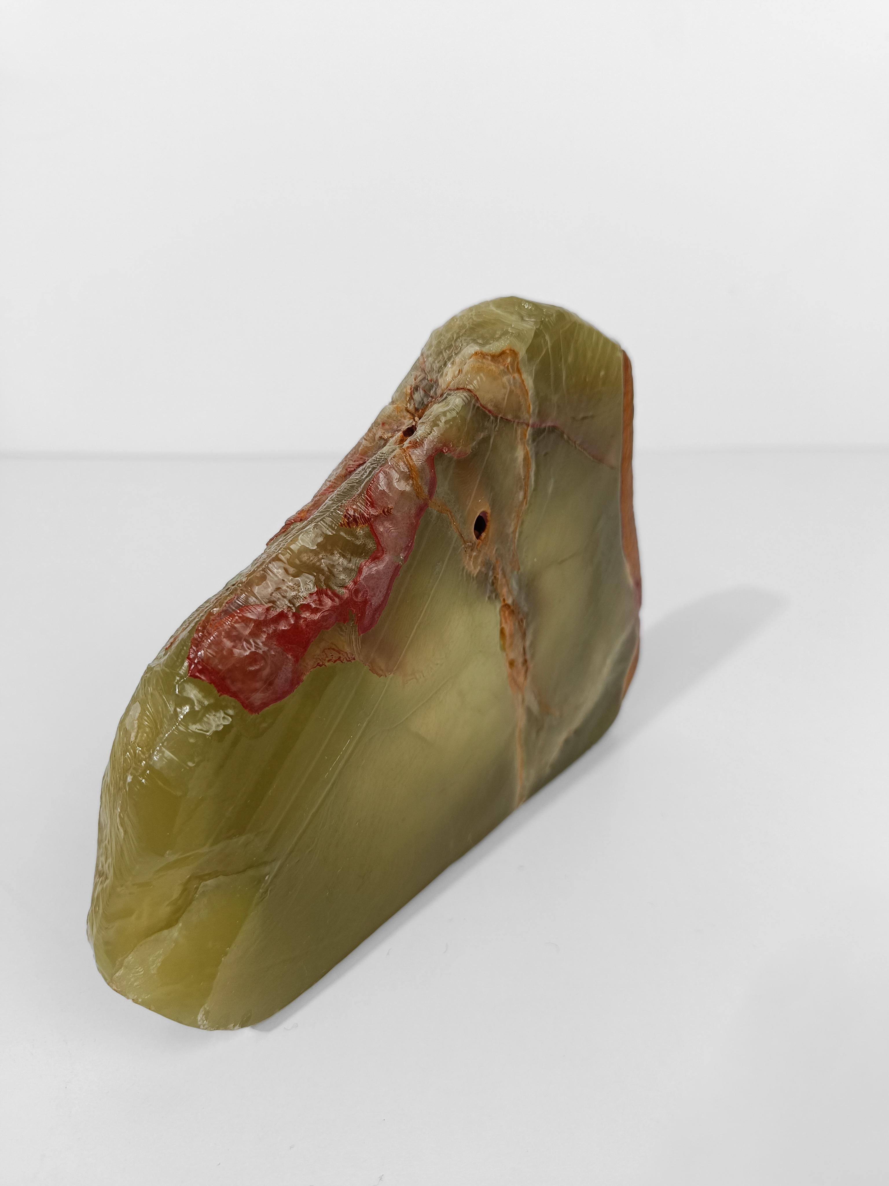 Cenicero escultórico moderno de mediados del siglo XX en mármol ónice verde, Italia Años 60 en venta 9