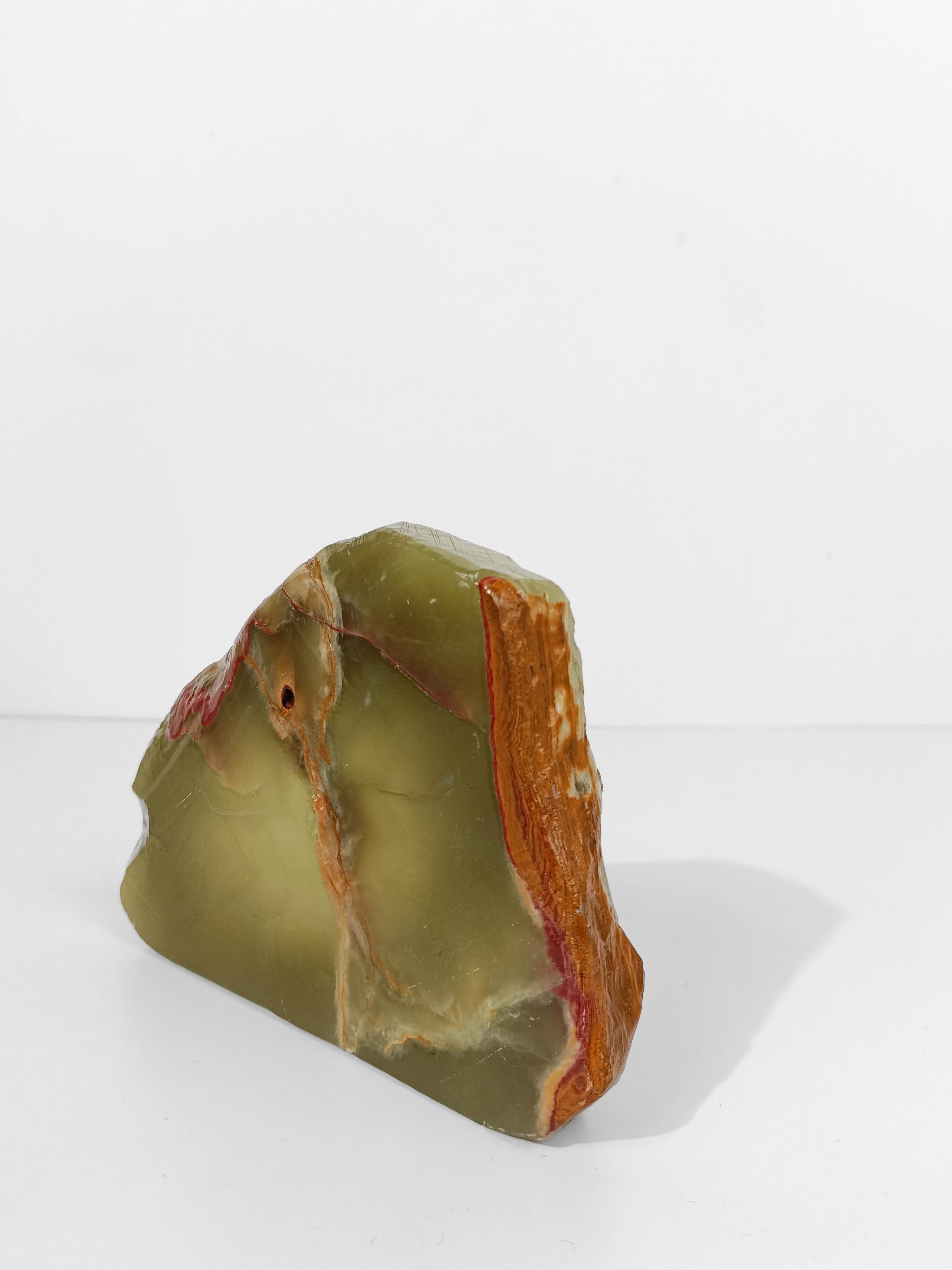 Cenicero escultórico moderno de mediados del siglo XX en mármol ónice verde, Italia Años 60 en venta 10
