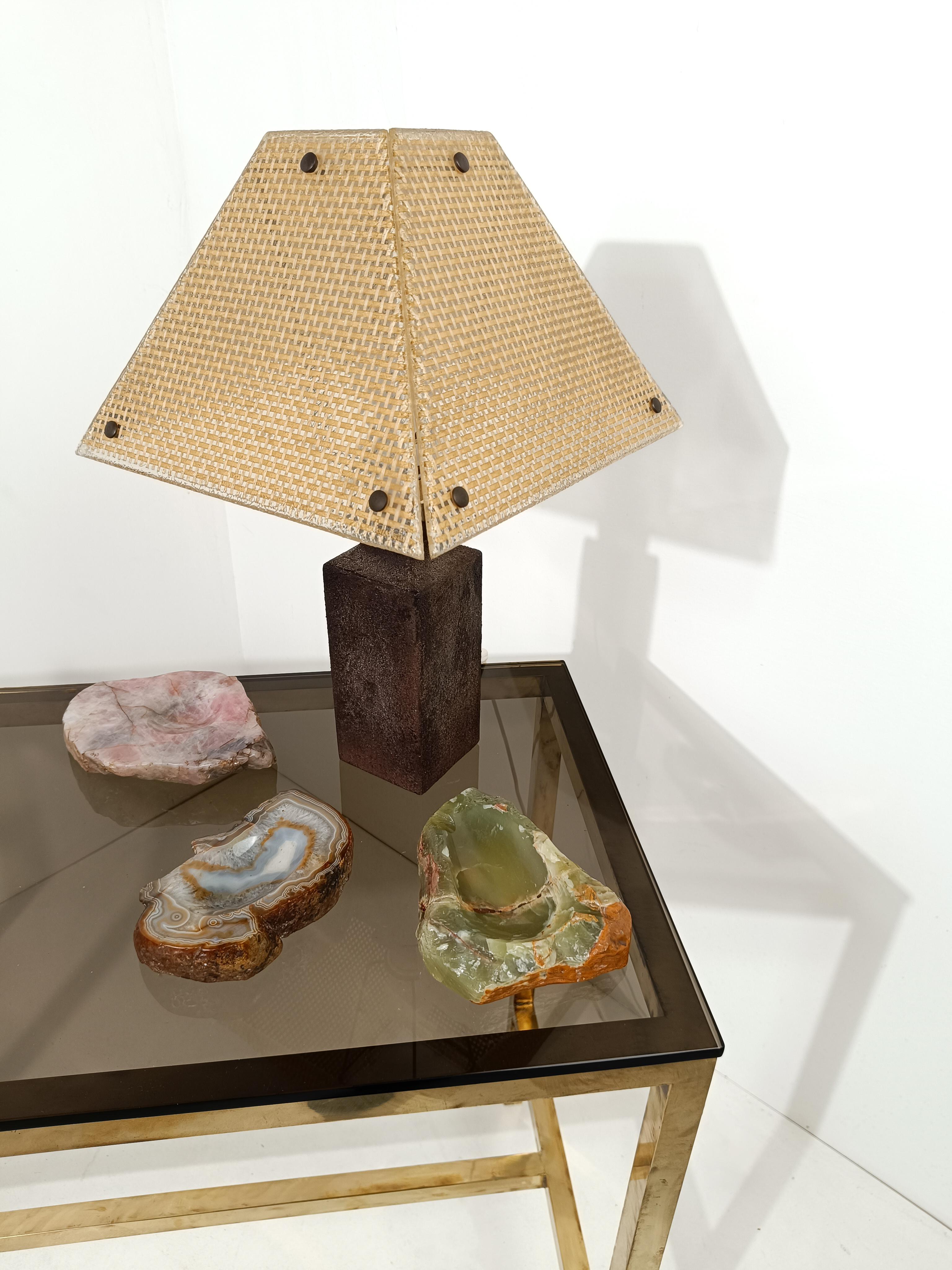 Cenicero escultórico moderno de mediados del siglo XX en mármol ónice verde, Italia Años 60 Moderno de mediados de siglo en venta