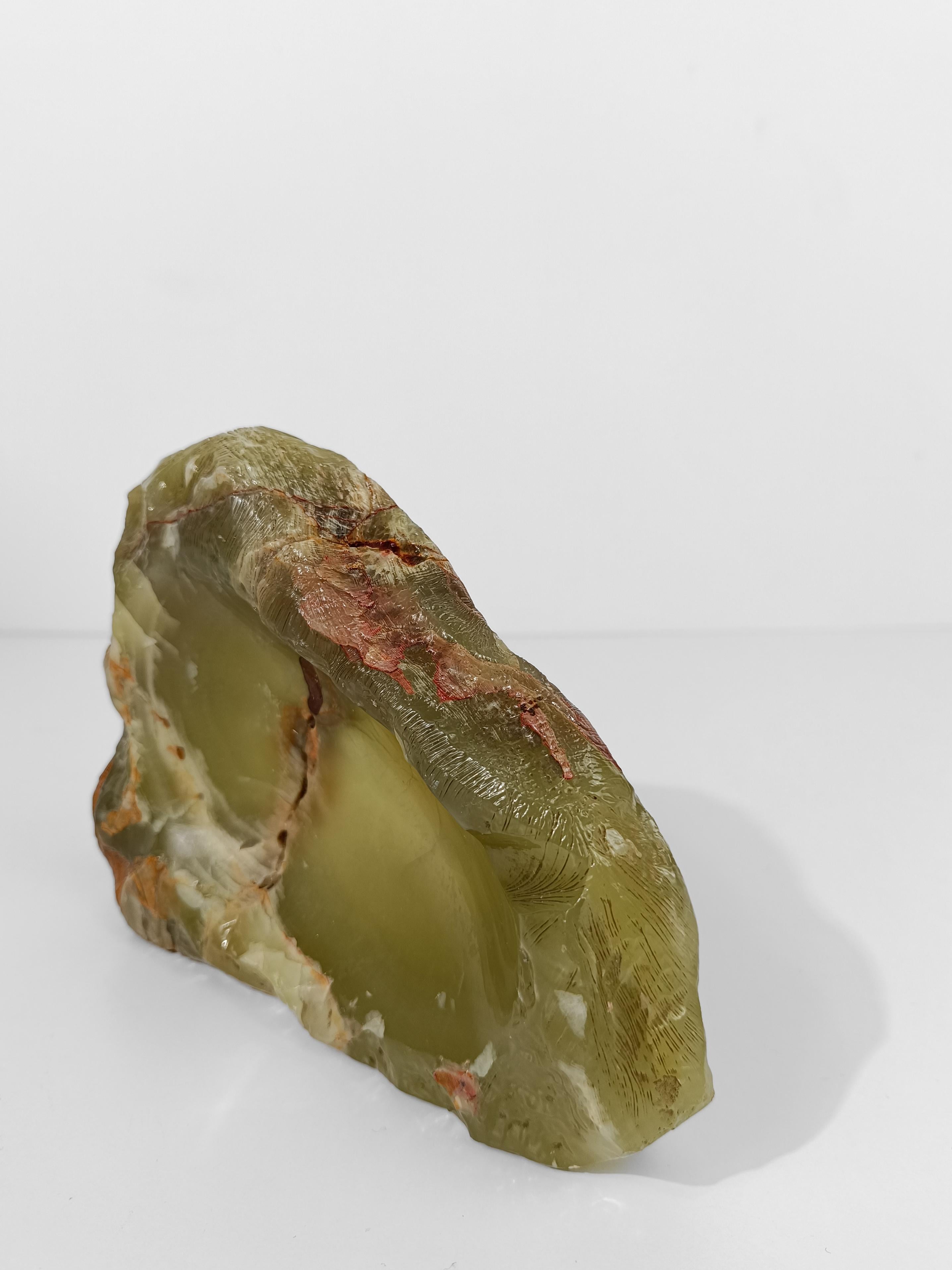 Cenicero escultórico moderno de mediados del siglo XX en mármol ónice verde, Italia Años 60 en Bueno estado para la venta en Roma, IT