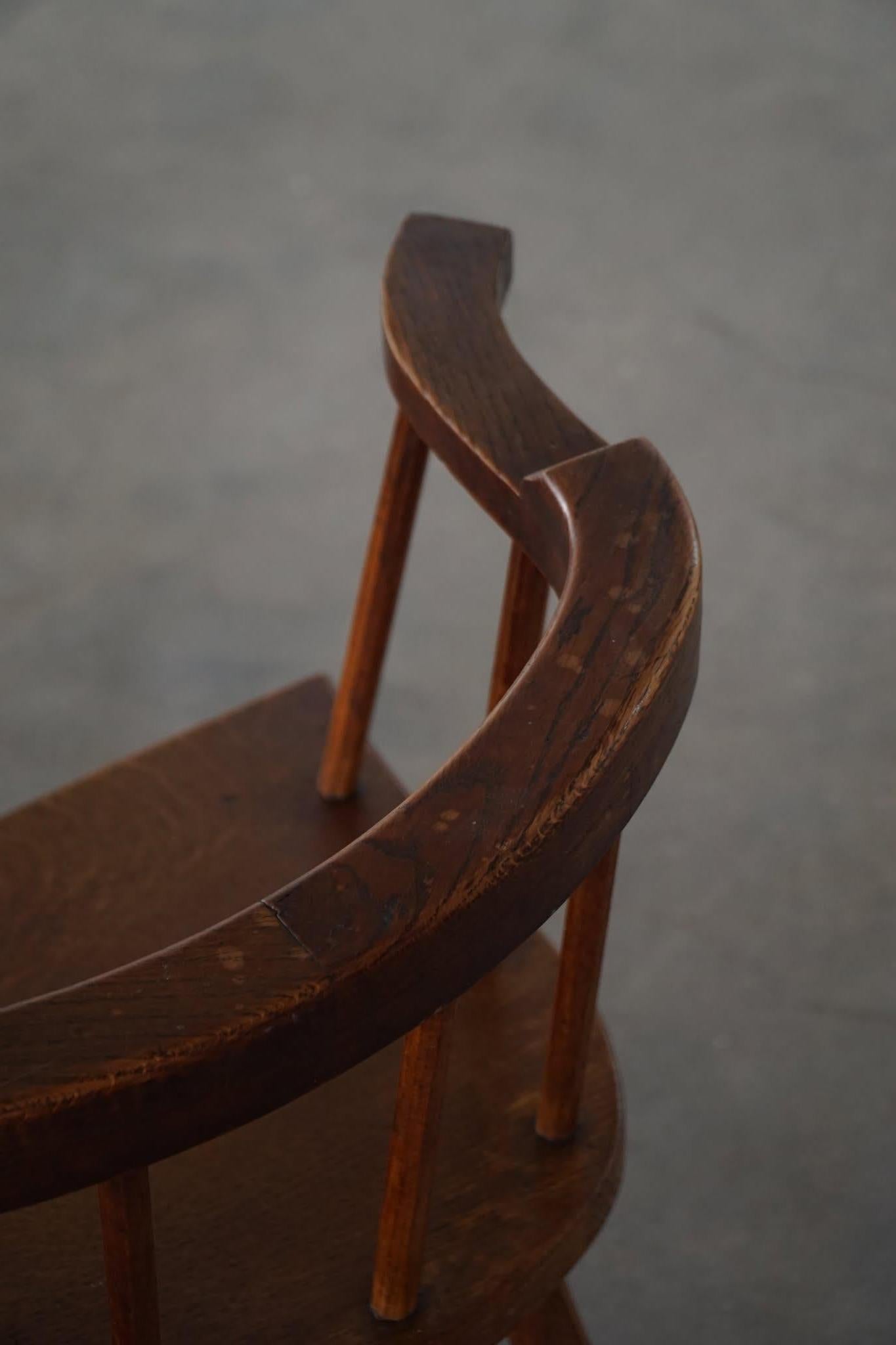 Mid-20th Century Modern, Set of 8 Danish Spindle Back Chairs in Solid Oak For Sale 15