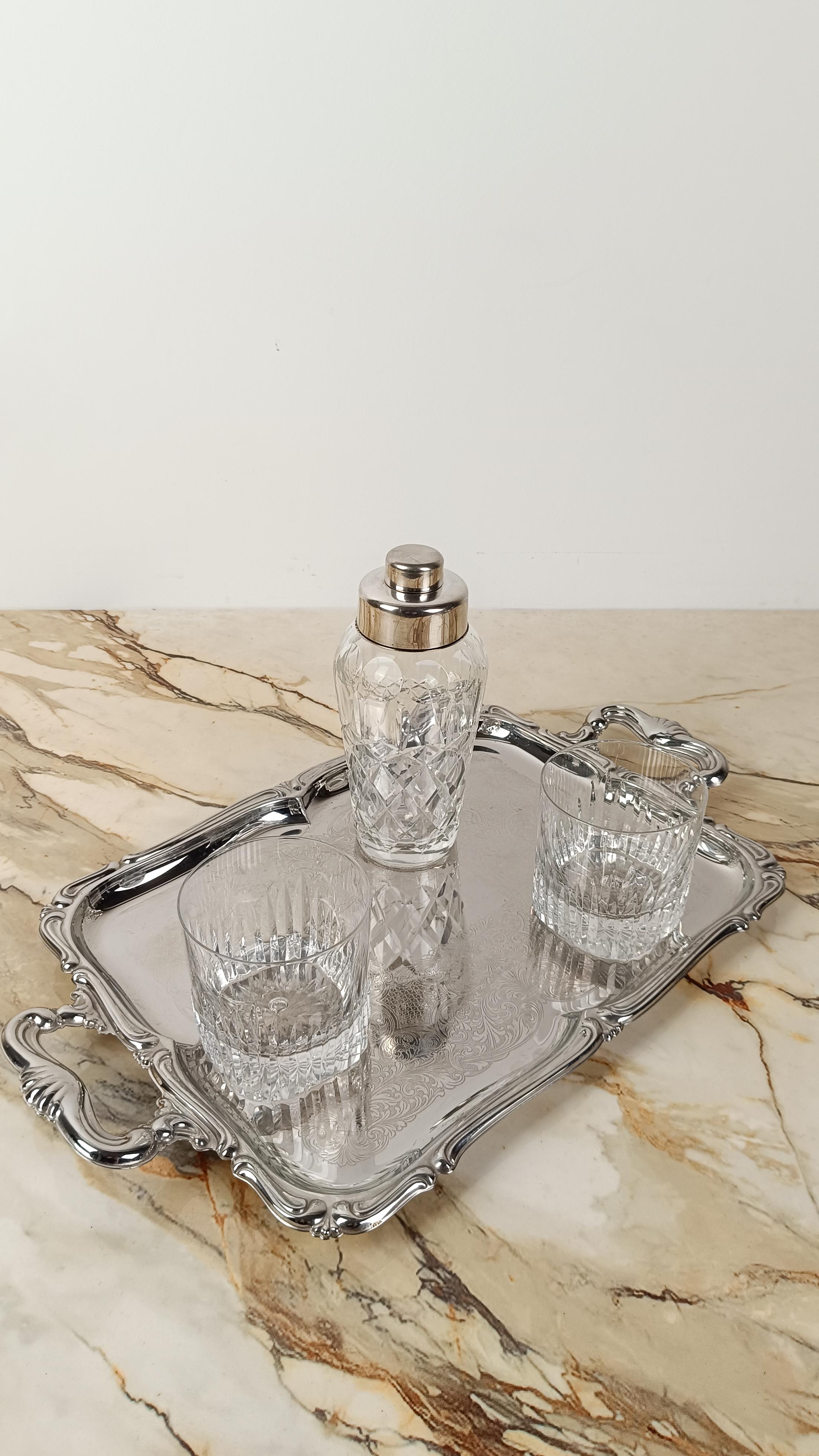 Moderner Shaker aus geschliffenem Glas und versilbert, Mitte des 20. Jahrhunderts, 60er Jahre im Angebot 4