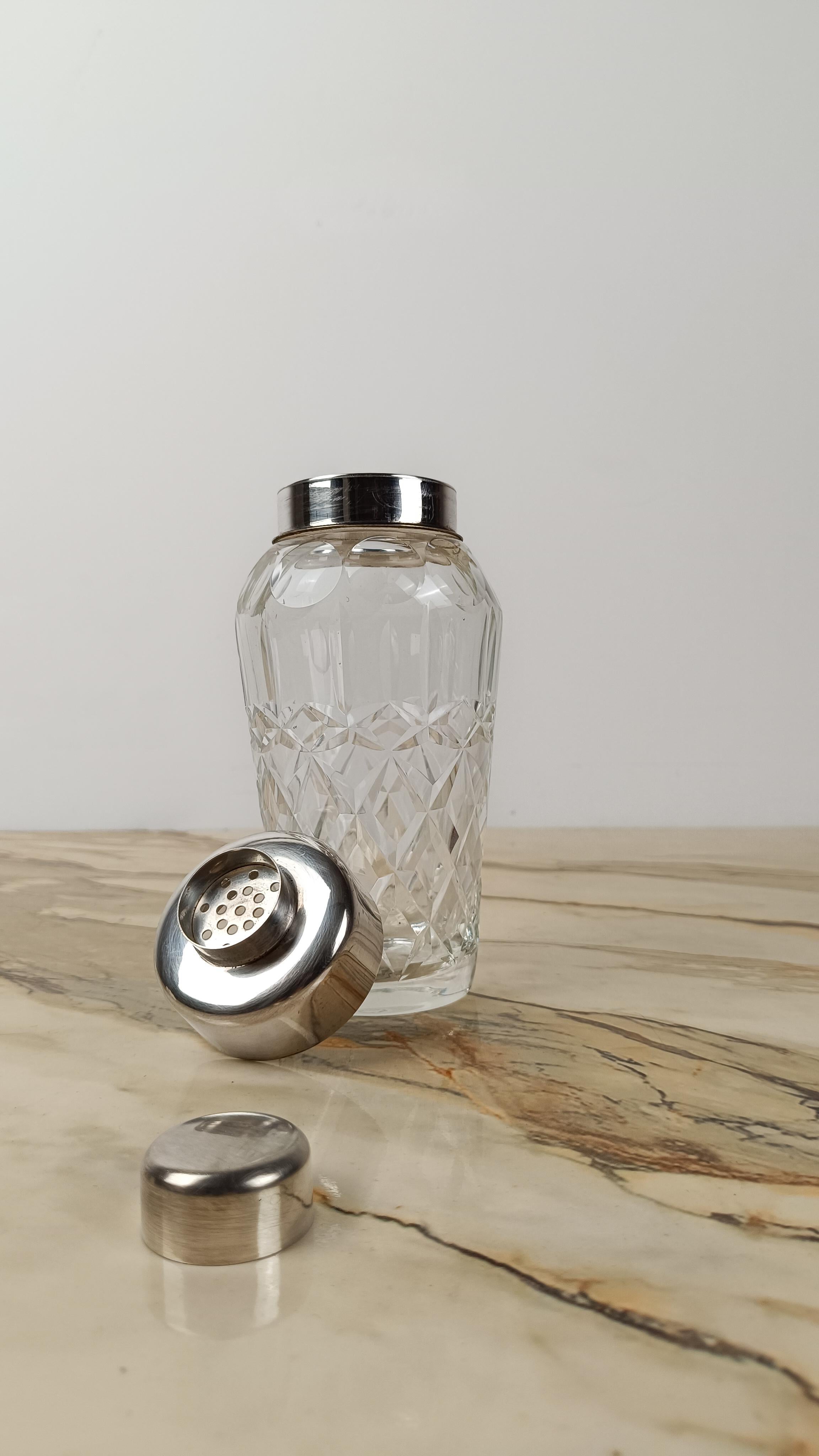 Moderner Shaker aus geschliffenem Glas und versilbert, Mitte des 20. Jahrhunderts, 60er Jahre im Angebot 6