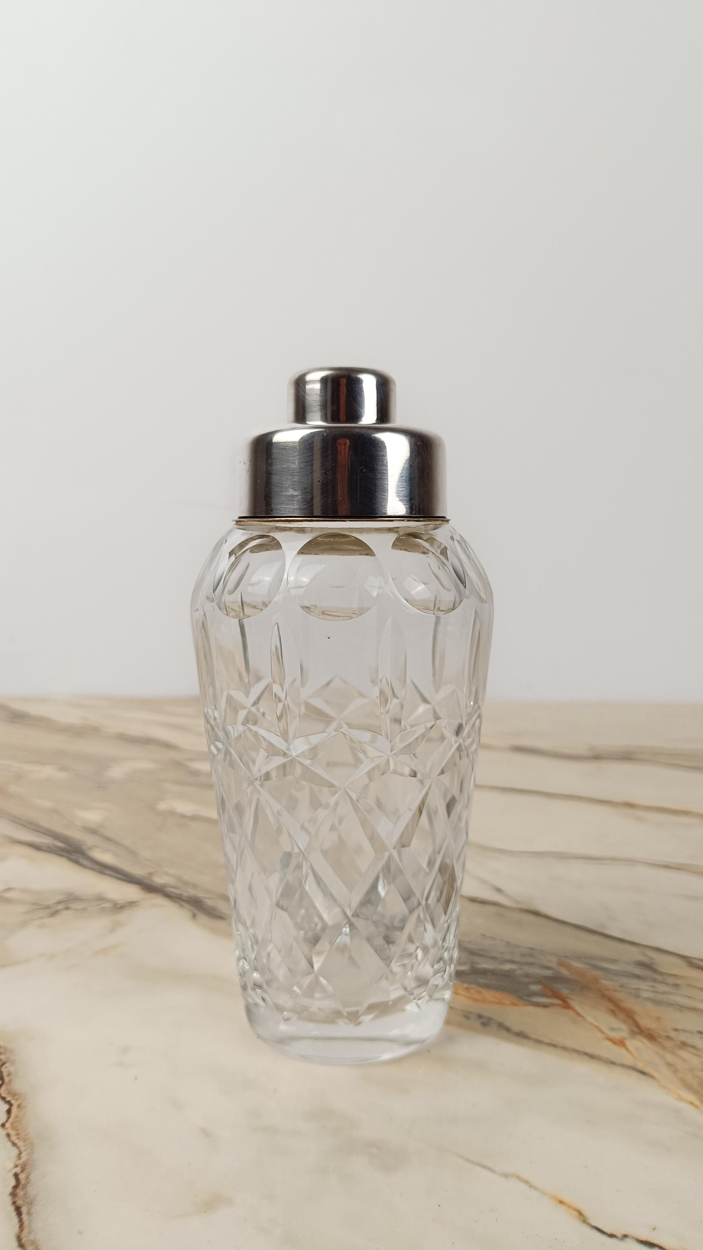 Moderner Shaker aus geschliffenem Glas und versilbert, Mitte des 20. Jahrhunderts, 60er Jahre im Angebot 7