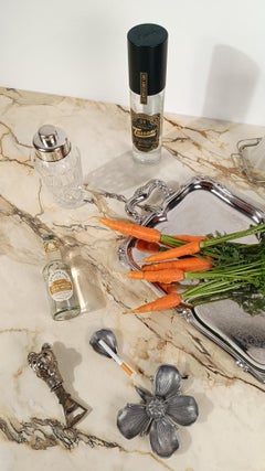 Mid-20th Century Modern Shaker in Cut Glass and Silver Plated, 60s