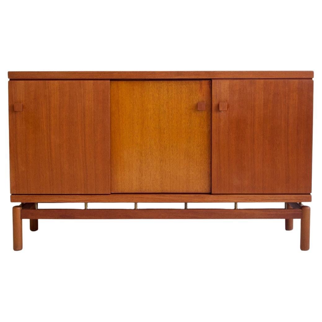 Mid-20th Century Modern Teak Sideboard with Brass Details For Sale