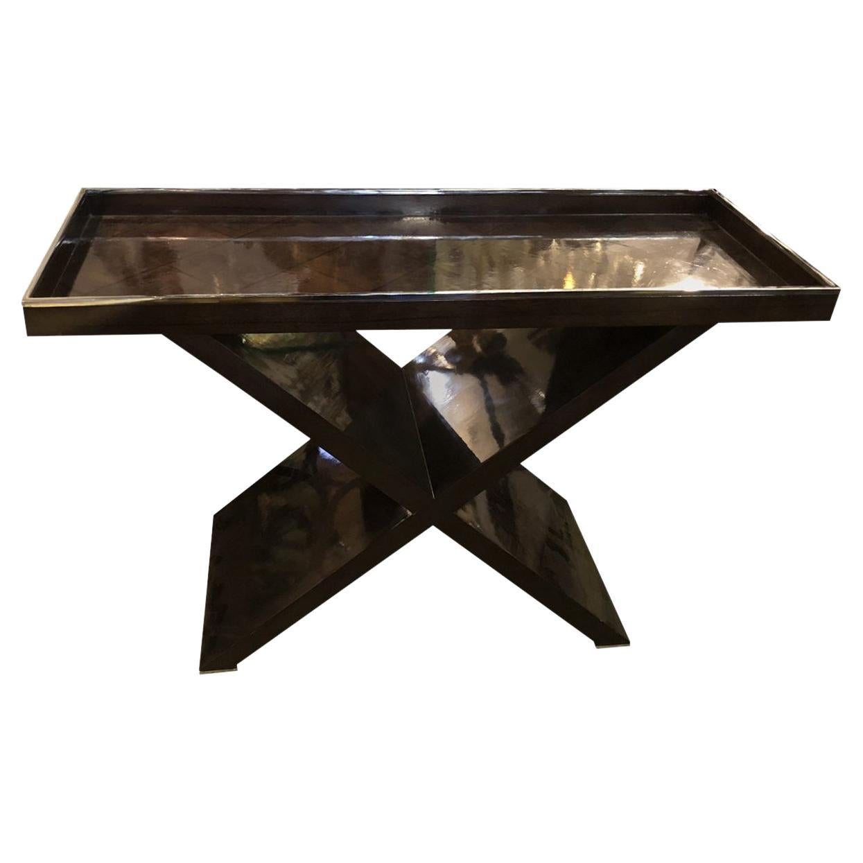Mid-20th Century Modern Tray Top Console Table