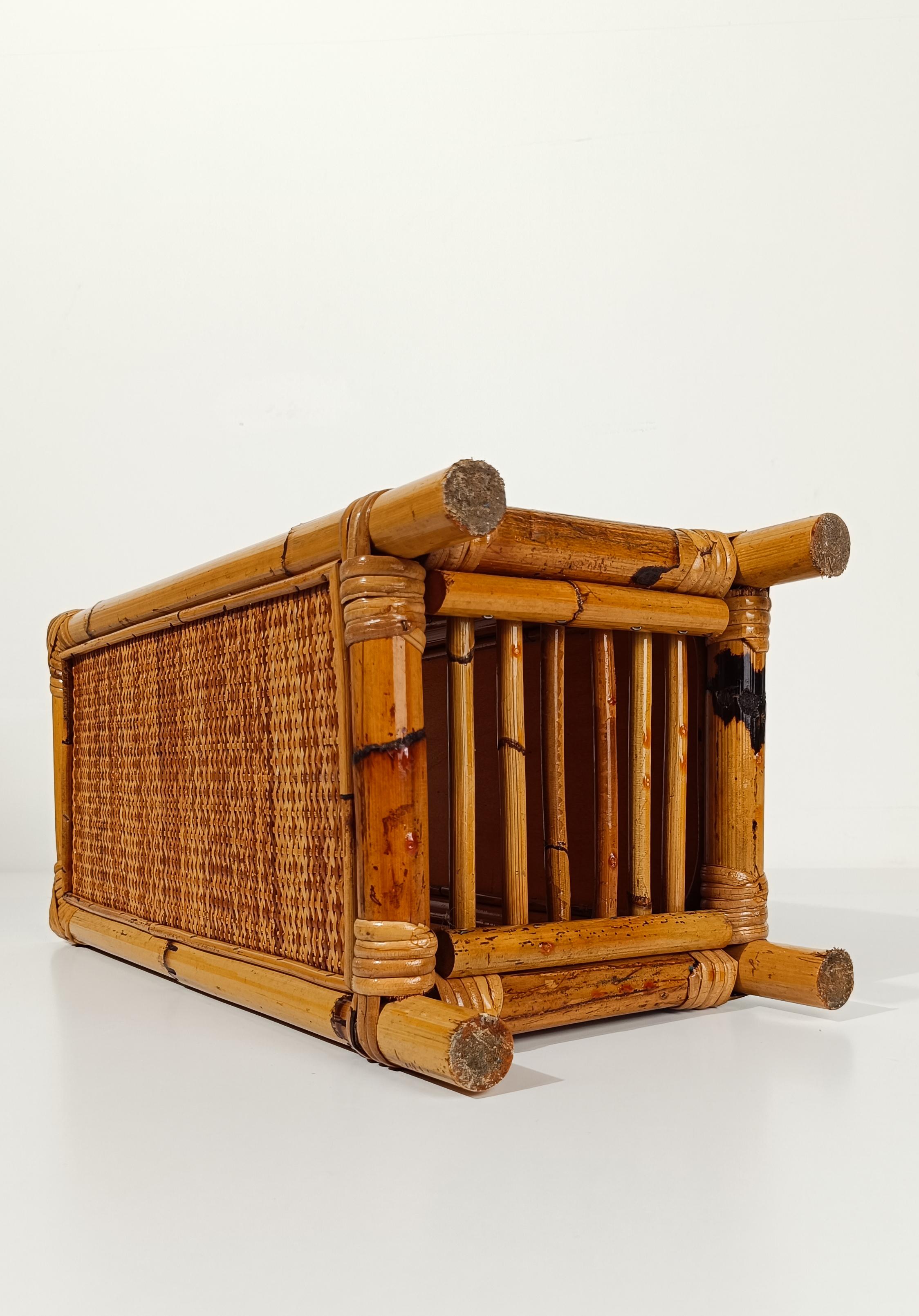 Mid 20th Century Modern Umbrella Stand in Bamboo, Cane and Rattan Webbing, Italy For Sale 6