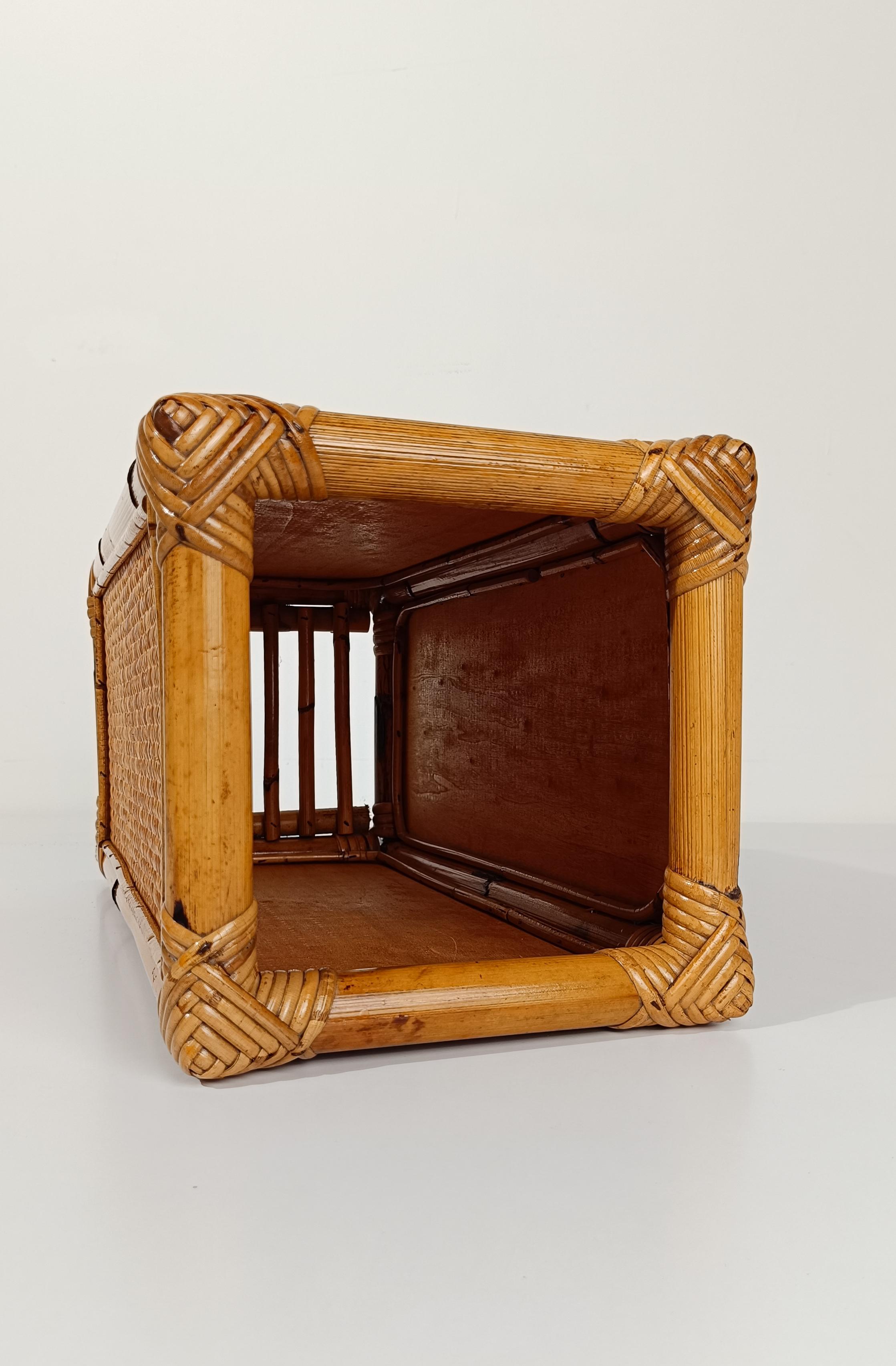 Mid 20th Century Modern Umbrella Stand in Bamboo, Cane and Rattan Webbing, Italy For Sale 7