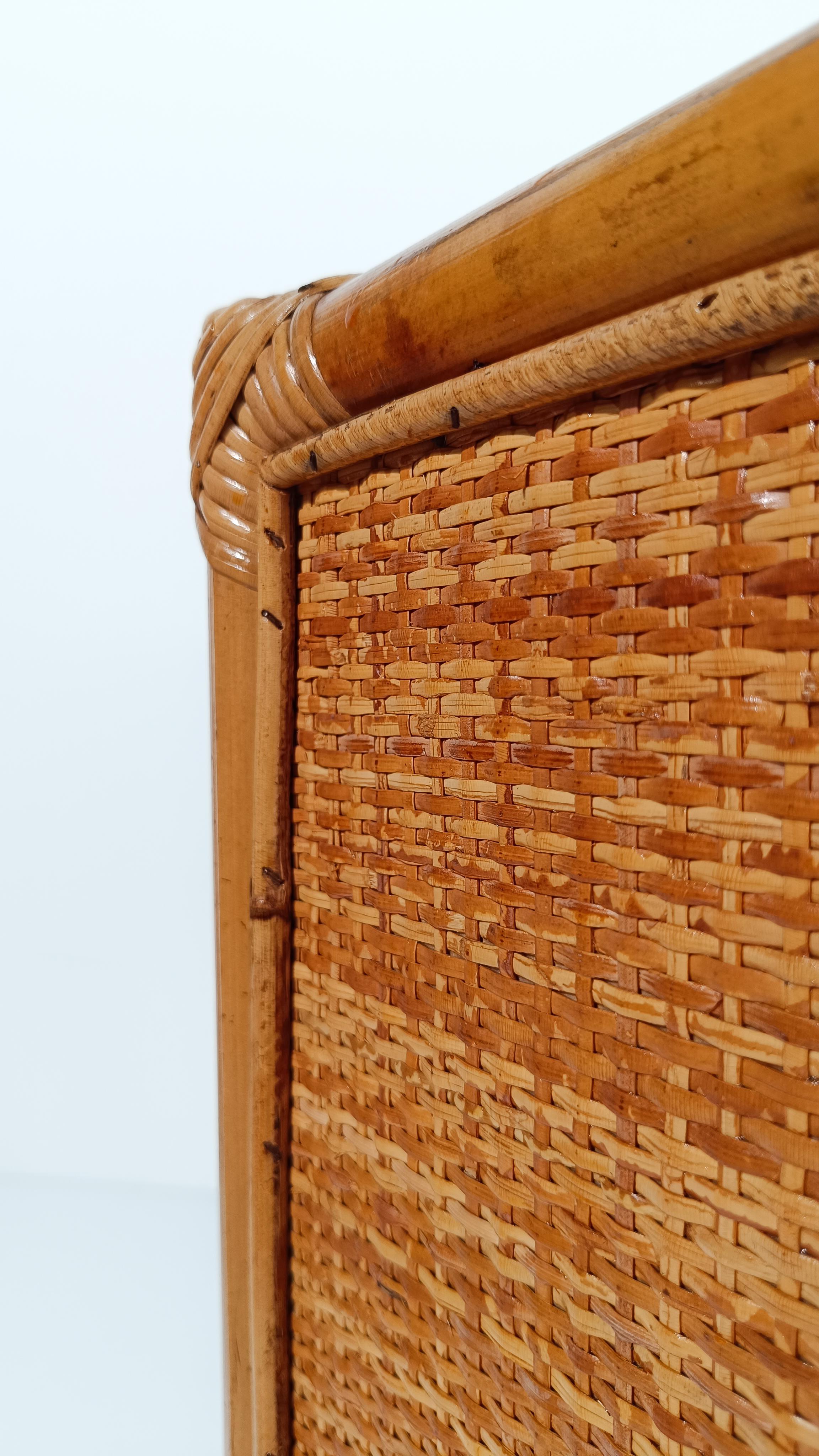 Mid 20th Century Modern Umbrella Stand in Bamboo, Cane and Rattan Webbing, Italy For Sale 1