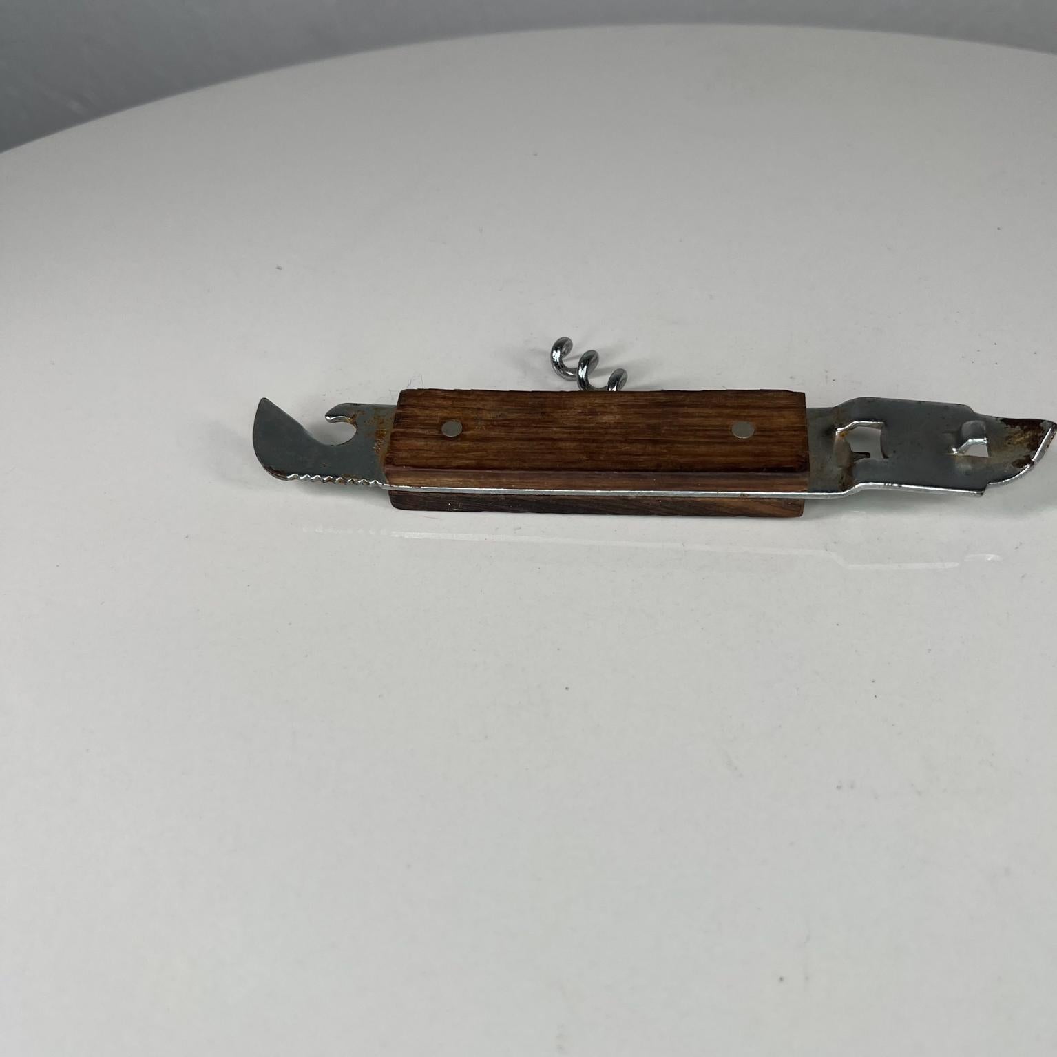 Metal Mid 20th Century Modern Vintage Wood Wine Bottle Opener Japan For Sale