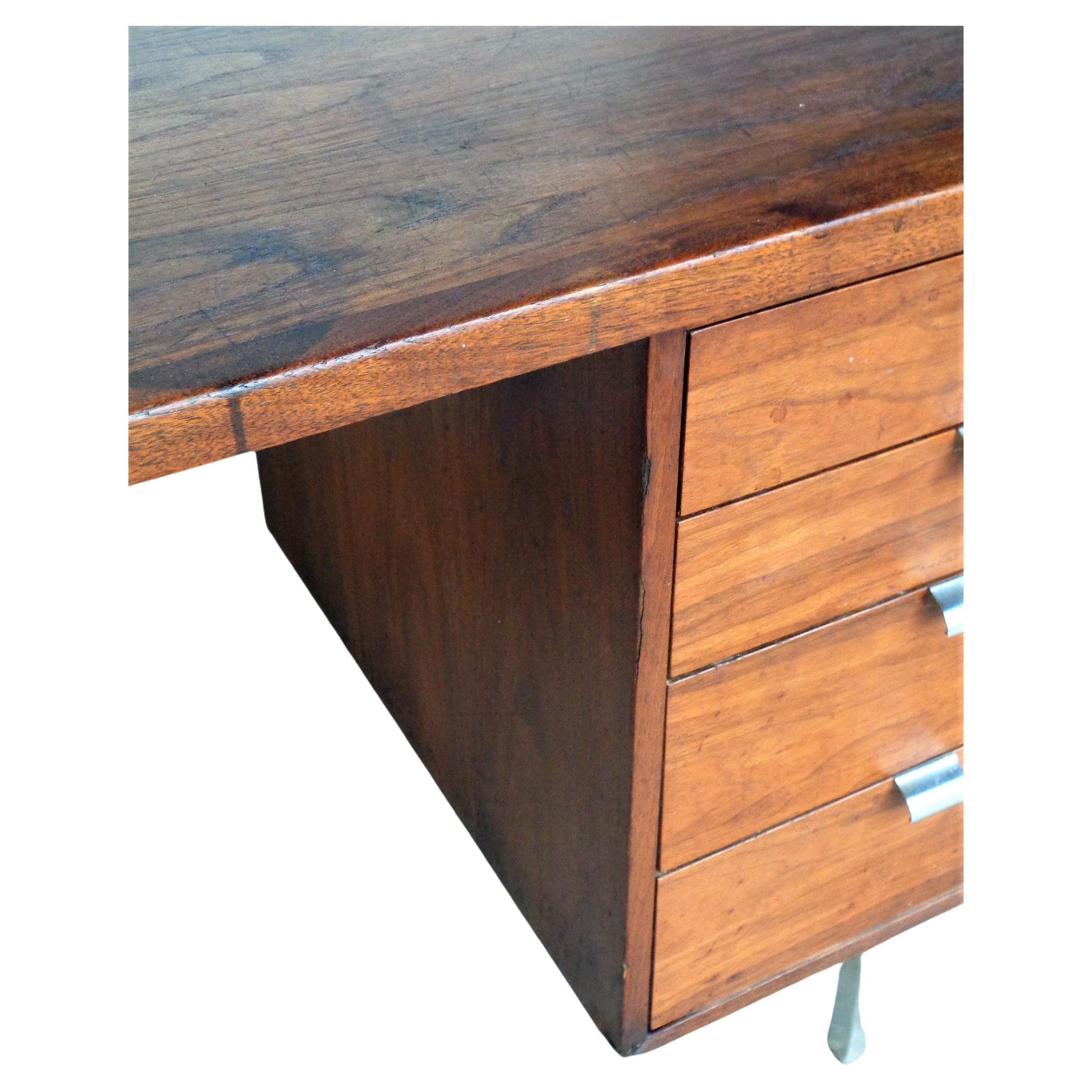  Mid Century Modern Walnut and Steel Desk by Robert John 4