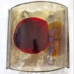 Modernistischer Wandleuchter aus Kunstglas von Fulvio Bianconi für Venini, Mitte des 20.