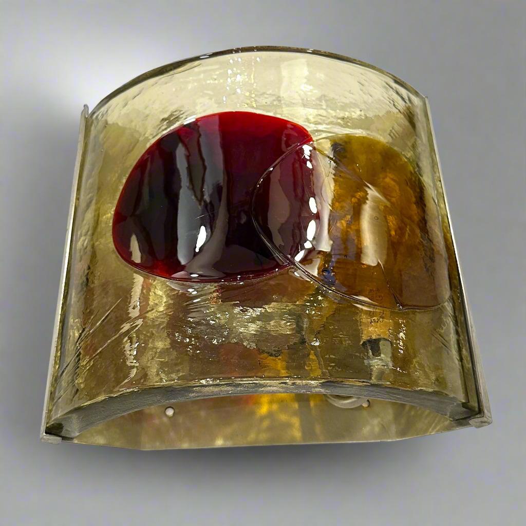italien Applique en verre d'art moderniste du milieu du 20e siècle par Fulvio Bianconi pour Venini. en vente