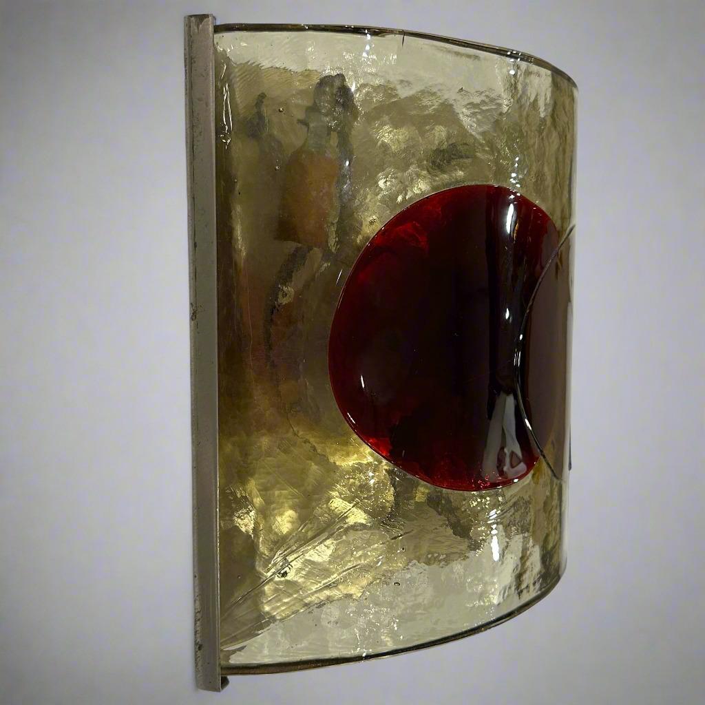 Applique en verre d'art moderniste du milieu du 20e siècle par Fulvio Bianconi pour Venini. Bon état - En vente à New York, NY