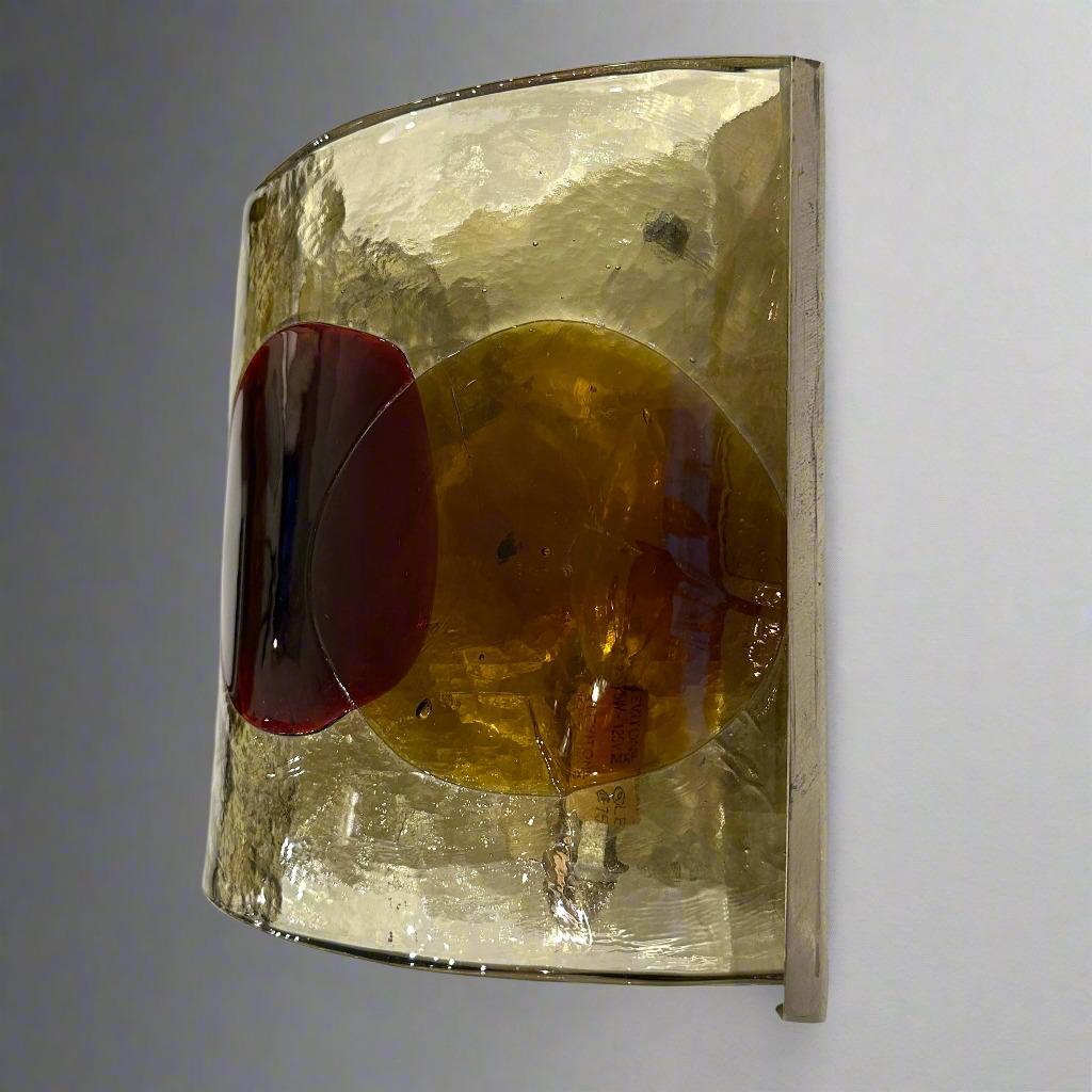 Verre d'art Applique en verre d'art moderniste du milieu du 20e siècle par Fulvio Bianconi pour Venini. en vente