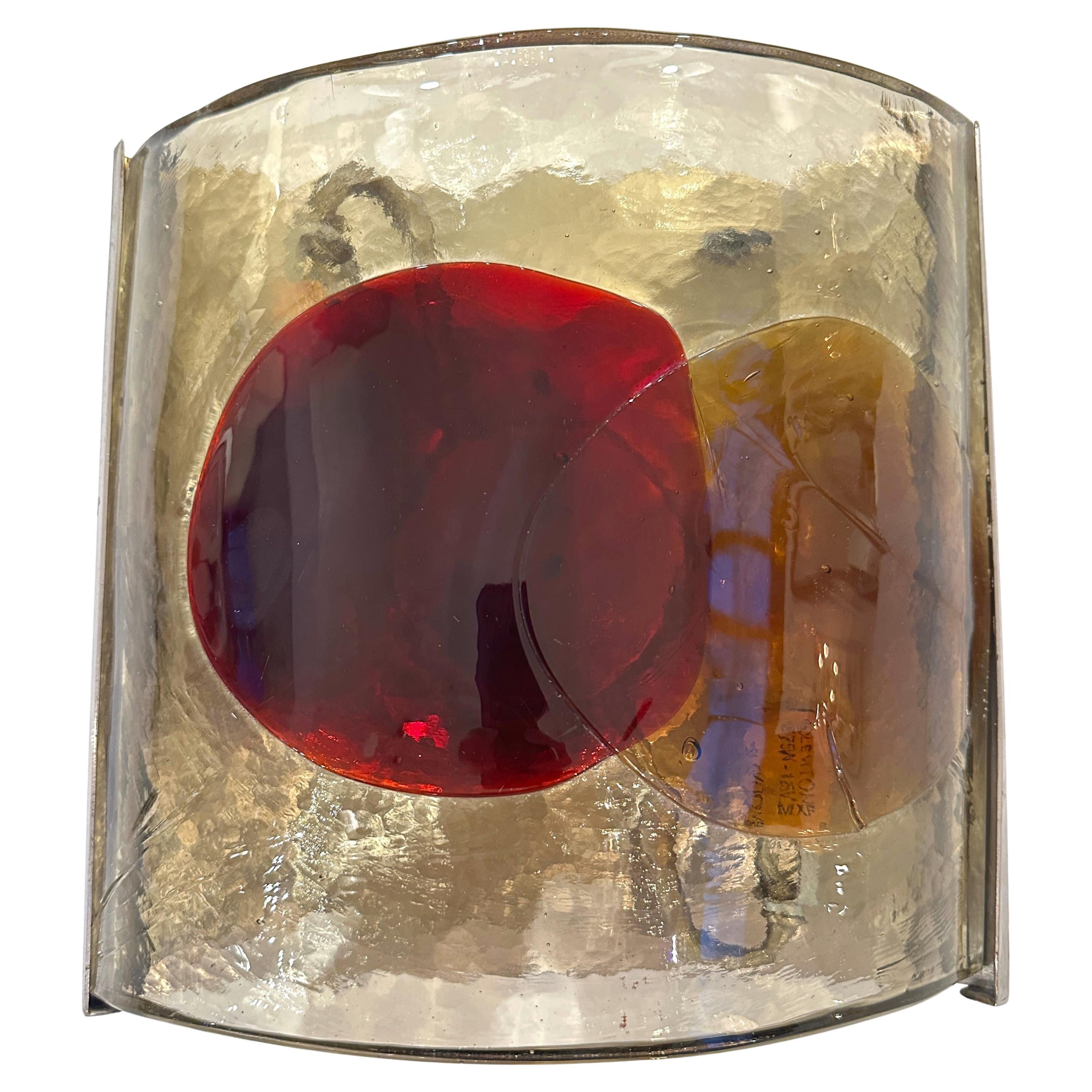 Applique en verre d'art moderniste du milieu du 20e siècle par Fulvio Bianconi pour Venini. en vente