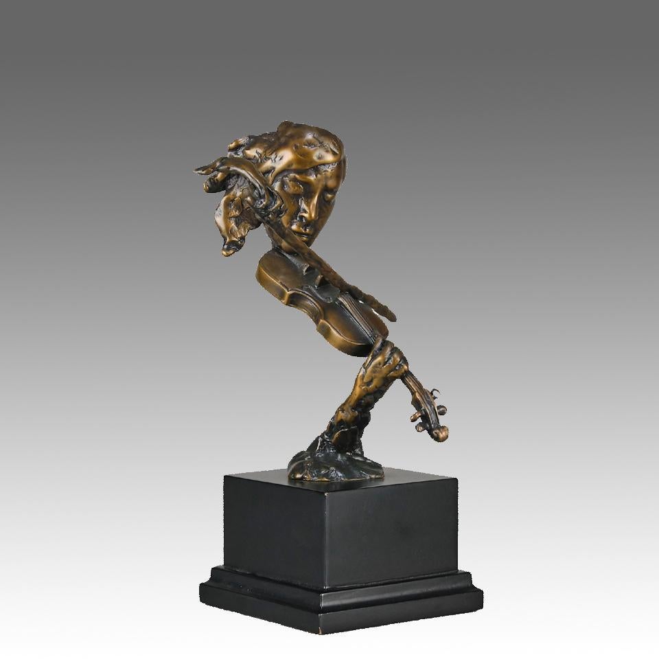 An attractive mid 20th Century modernist bronze study of a woman playing a violin with excellent golden patina and very fine detail, raised on a marble base and signed

ADDITIONAL INFORMATION
Height:                                      26 cm       