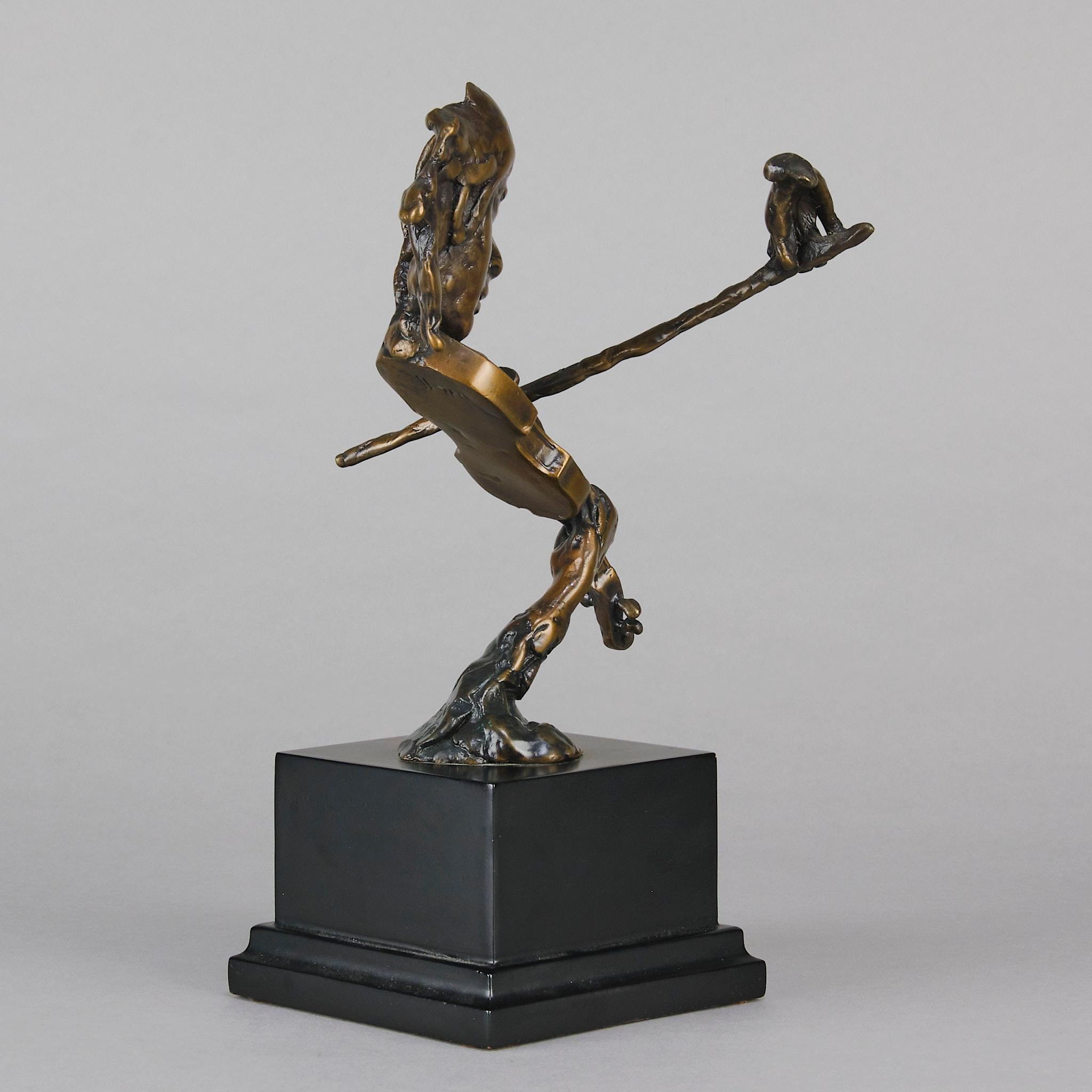 Cast Mid 20th Century Modernist Bronze entitled 
