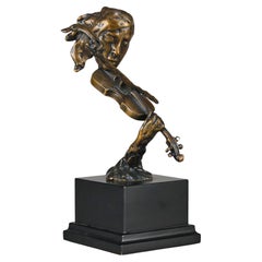 Mid 20th Century Modernist Bronze entitled "Violinist" by Bernard Kim