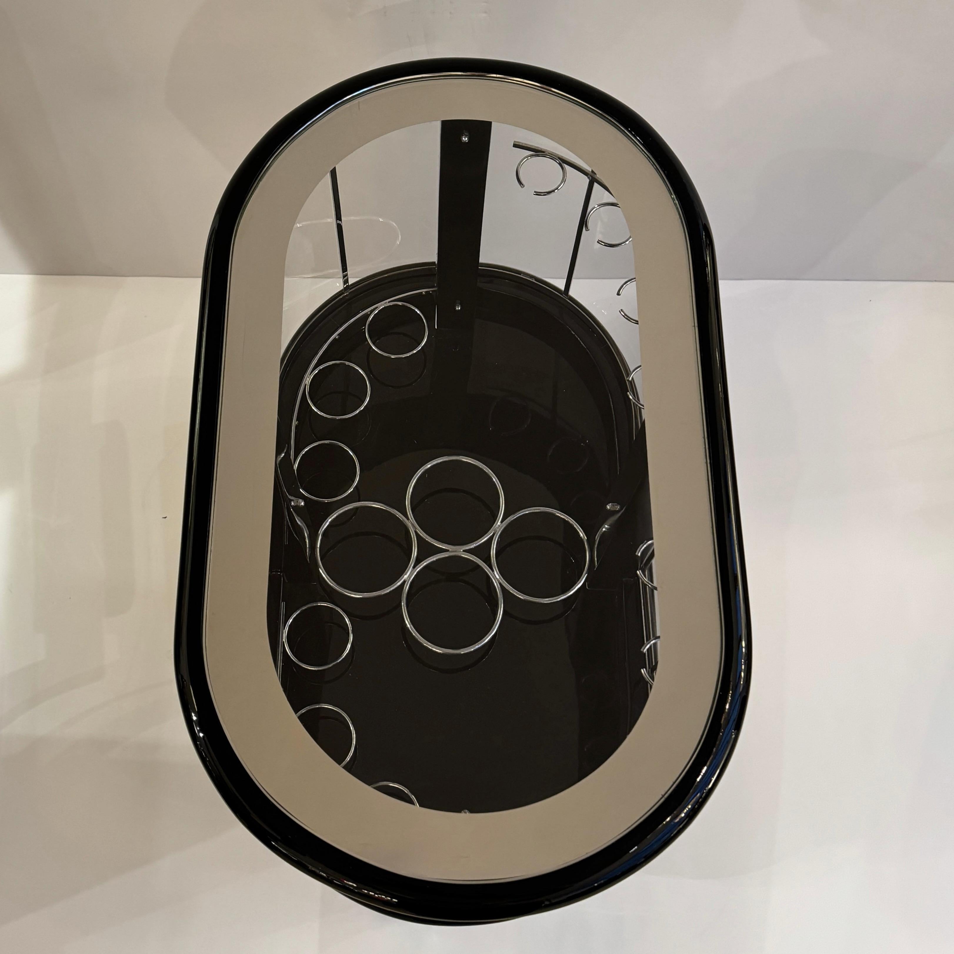 Mid-20th Century Modernist Ebonized Bar Cart For Sale 7