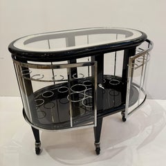 Mid-20th Century Modernist Ebonized Bar Cart