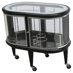 Mid-20th Century Modernist Ebonized Bar Cart