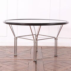 Mid 20th Century Modernist French Chrome and Glass Round Coffee Table