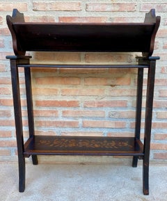 Mid 20th Century Modernist French Wooden Magazine Rack with Marquetry, 1950s