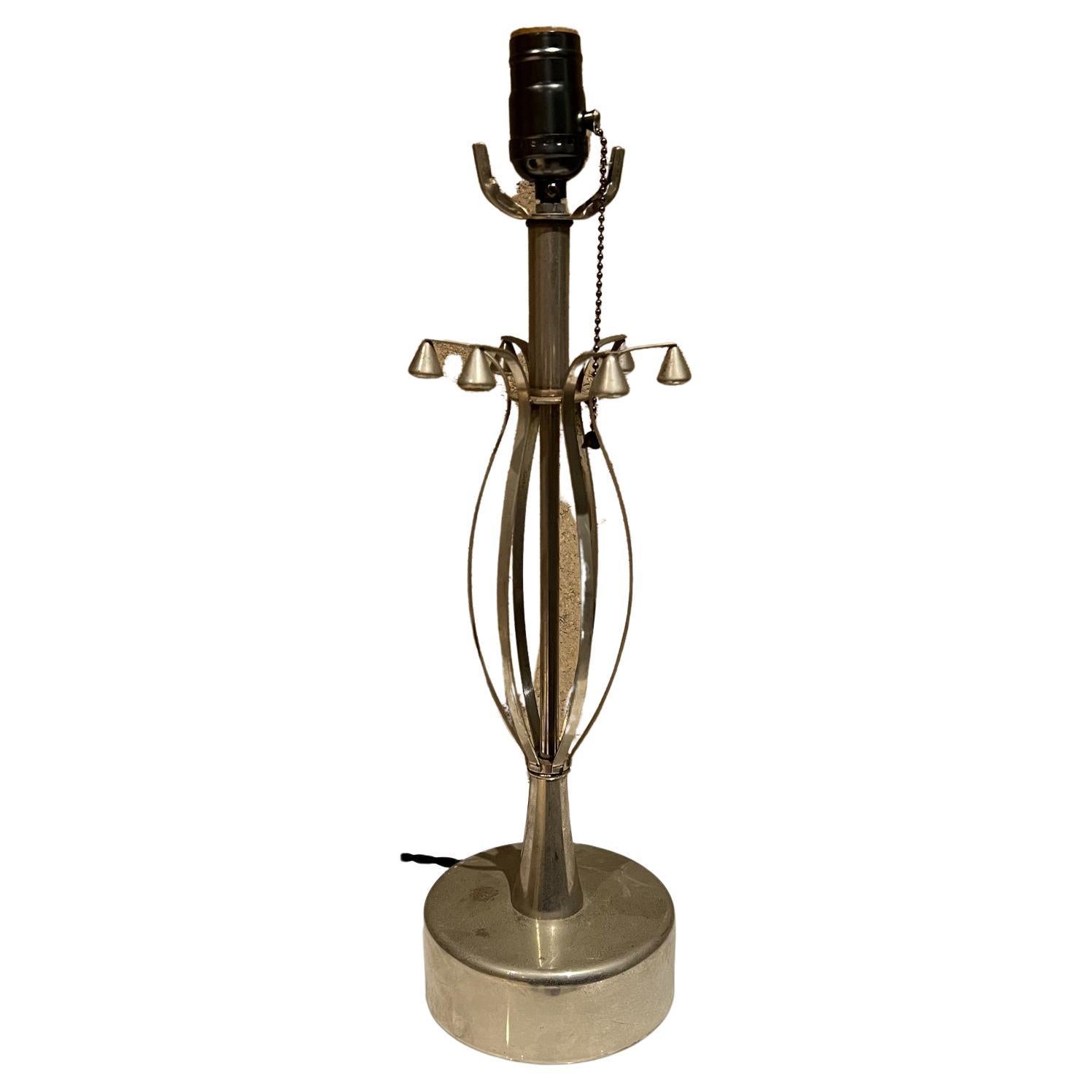 Mid 20th Century Sculptural Chrome Table Lamp