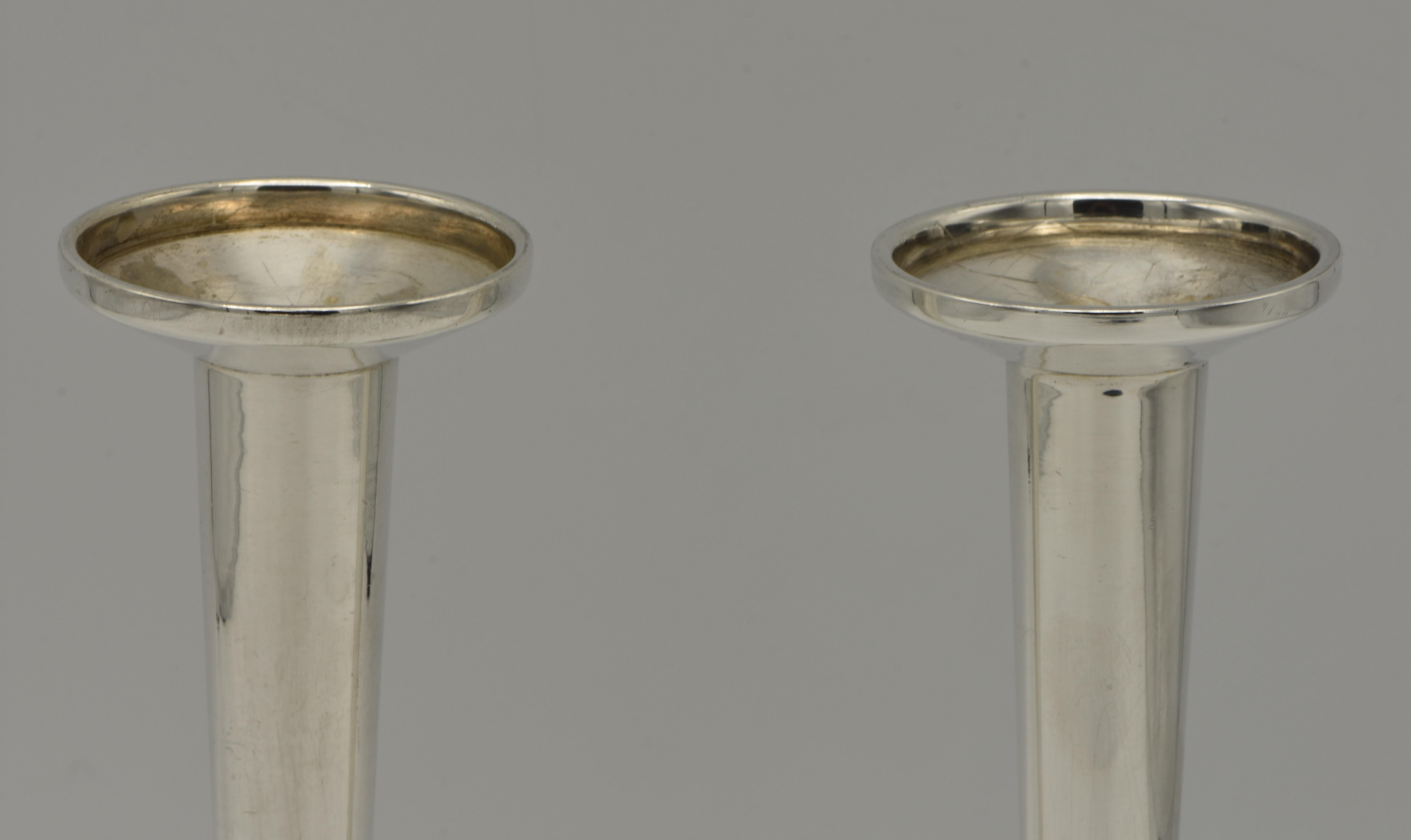 silver plated shabbat candlesticks