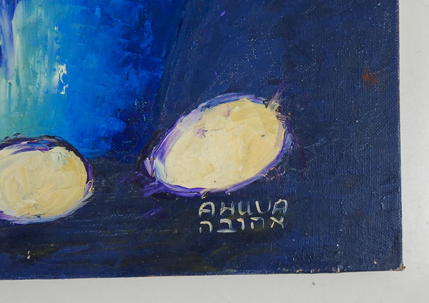Mid-Century Modern Mid 20th Century Modernist Still Life With Eggs and Coffee Painting For Sale
