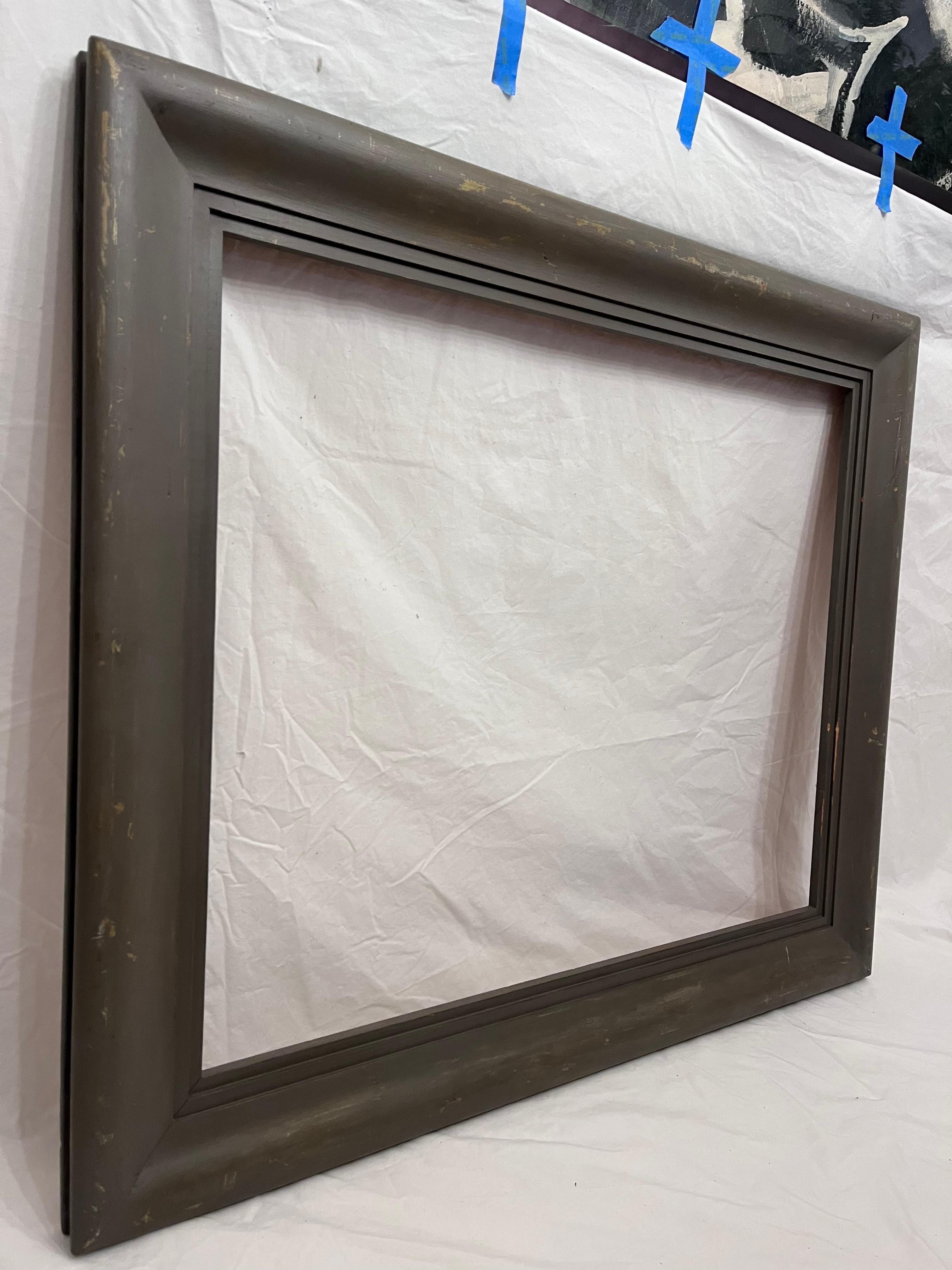 American Mid 20th Century Modernist Style Grey Paint Finished Picture Frame 32 x 26 For Sale