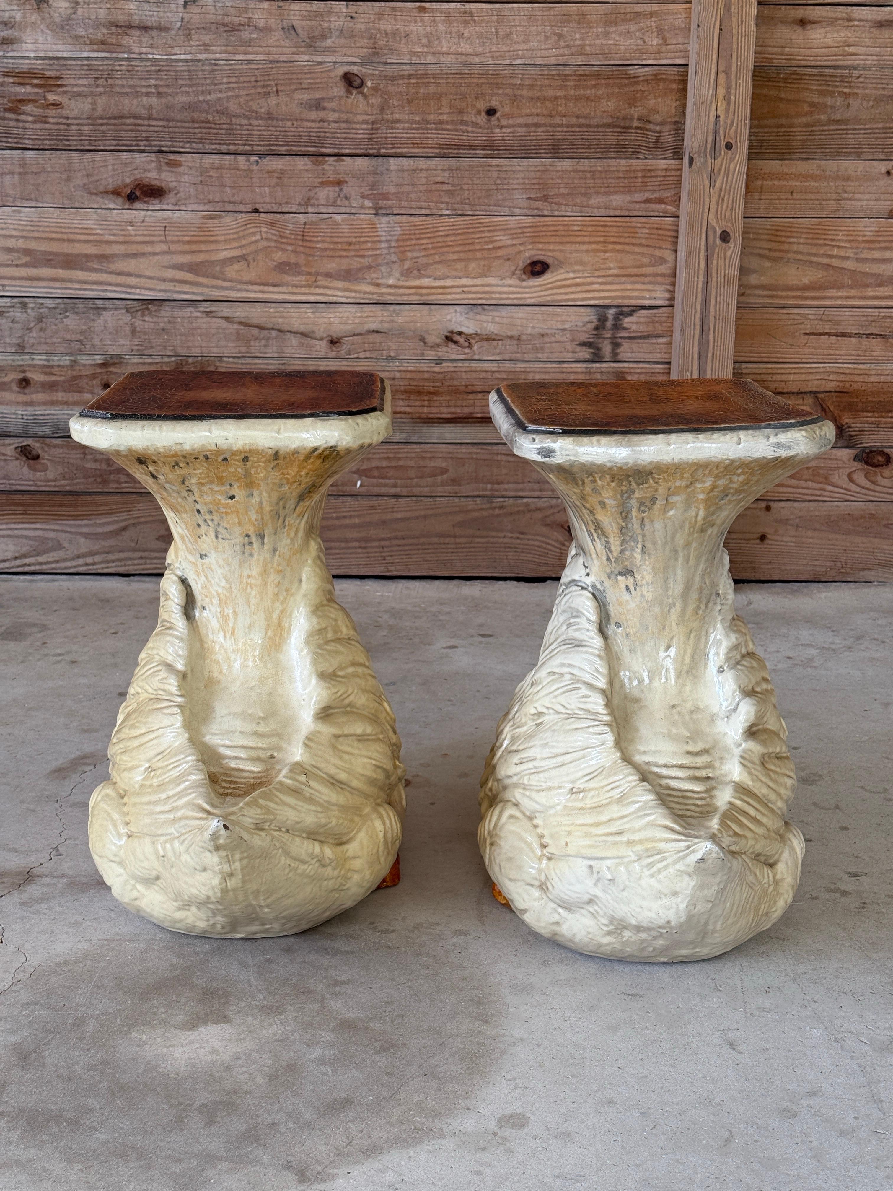 Unknown Mid-20th Century Monumental Cast Resin Swan Side Tables or Sculptures For Sale