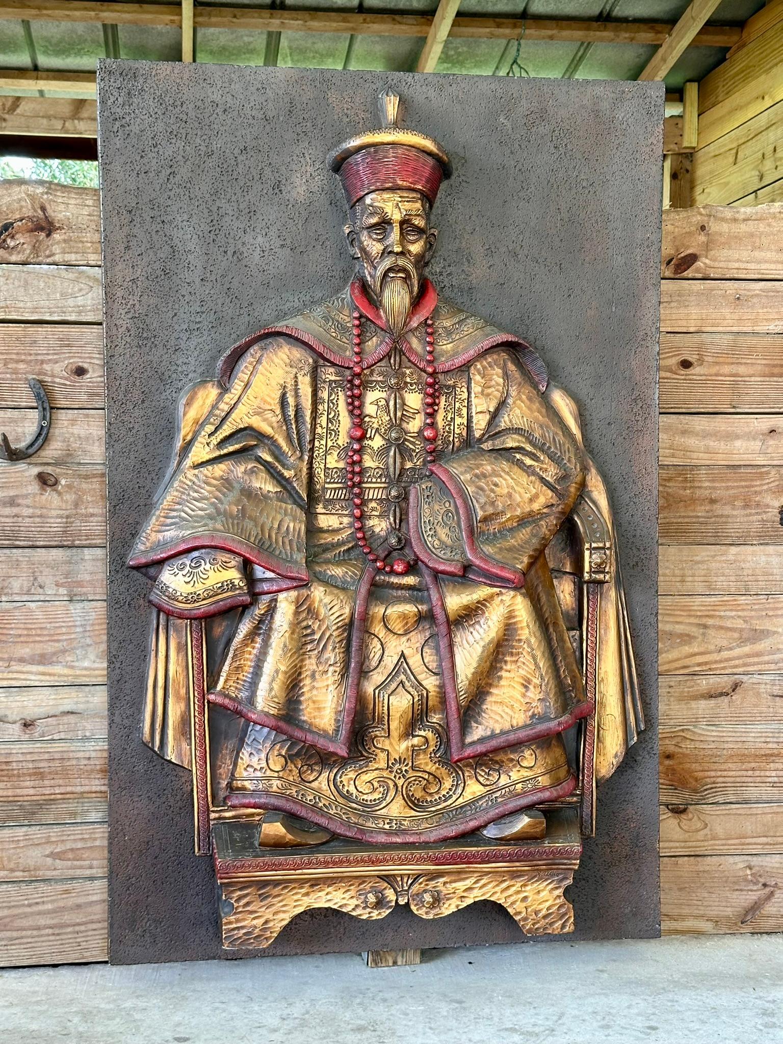 Monumentale skulpturale Wandplakette des königlichen Kaiserrealismus aus der Mitte des 20. Jahrhunderts im Angebot 5