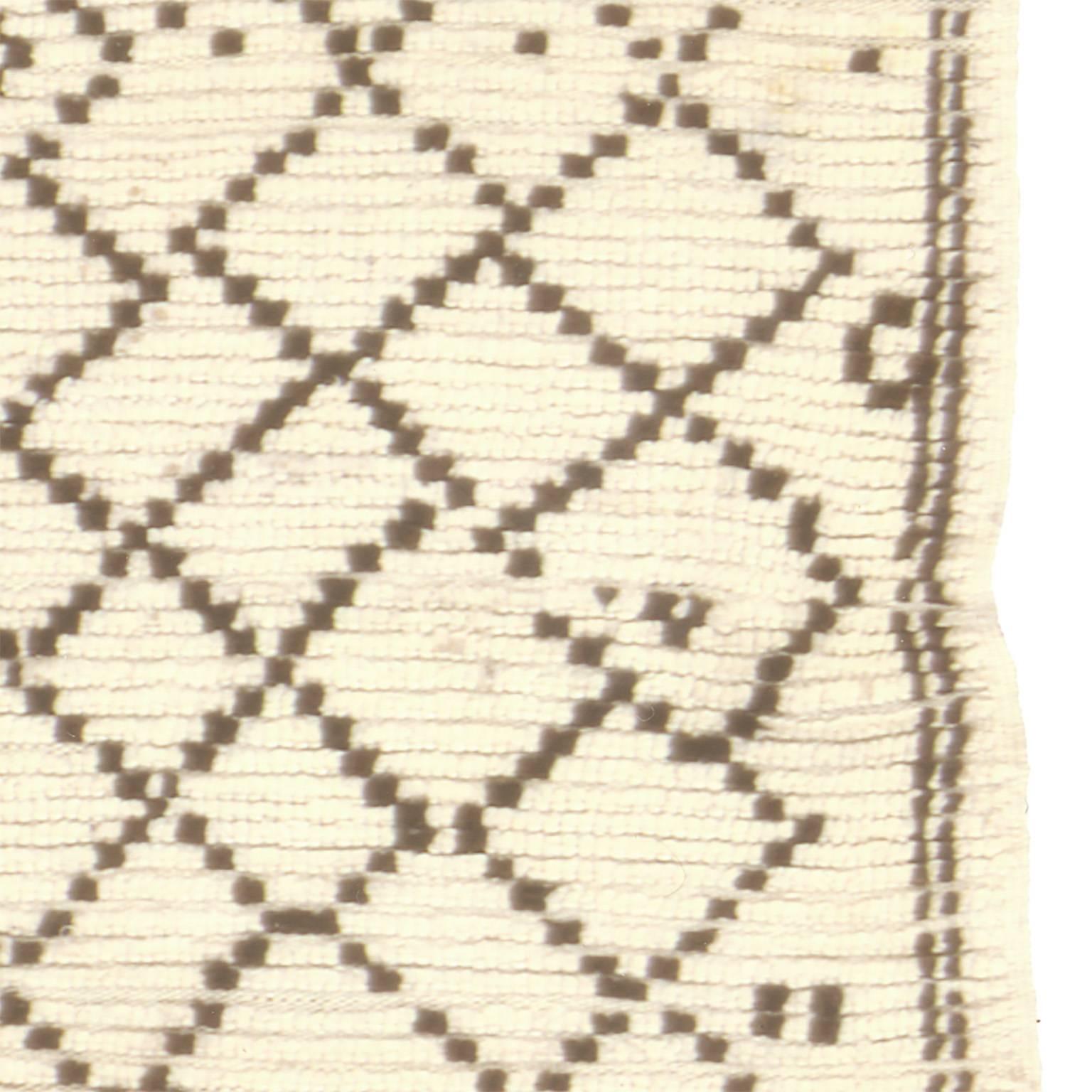 Wool Mid-20th Century Moroccan Berber Carpet