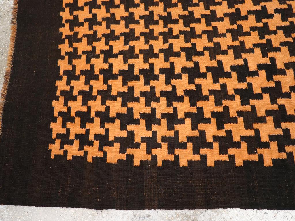 Wool Mid-20th Century Moroccan Flatweave Kilim Accent Rug For Sale
